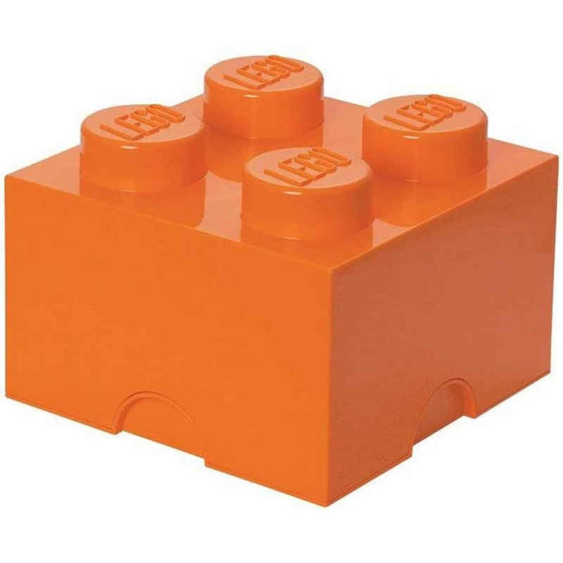 Room Copenhagen Aufbewahrungsbox LEGO® Storage Brick 4, Orange, mit 4 Noppen, Baustein-Form, stapelbar