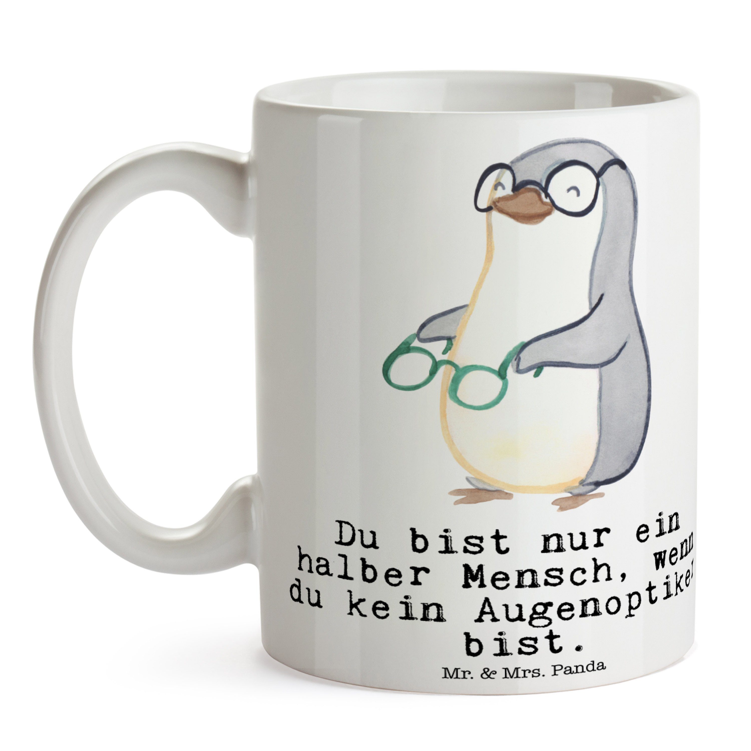 - - Herz Augenoptiker mit Mr. & Tasse Geschenk, Weiß Optometrist, Panda Tasse, Mrs. Keramik Geschenk