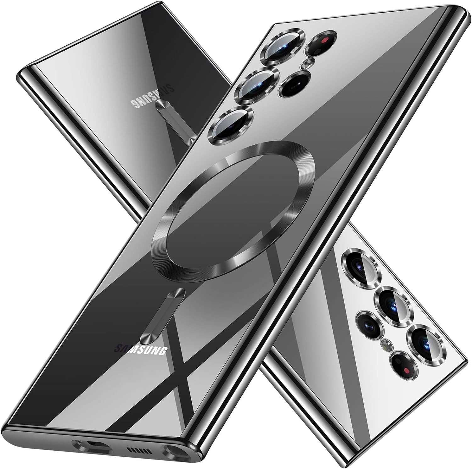 MSM Handyhülle Hülle für Samsung Galaxy S24 Ultra MagSafe Schutz Hard Case TITAN