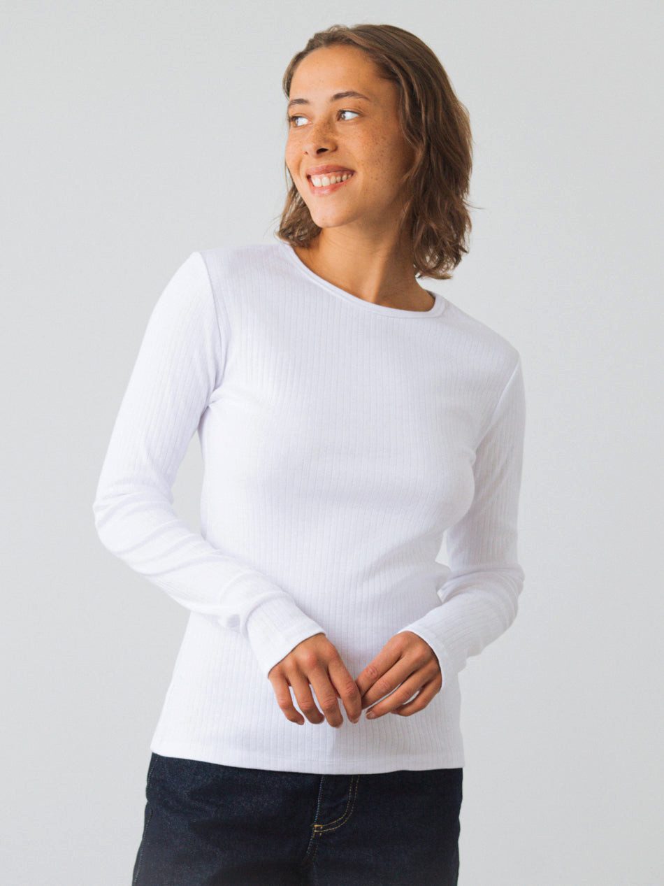 HONEST BASICS T-Shirt Geripptes Langarm Shirt aus Bio- und recycelter Baumwolle