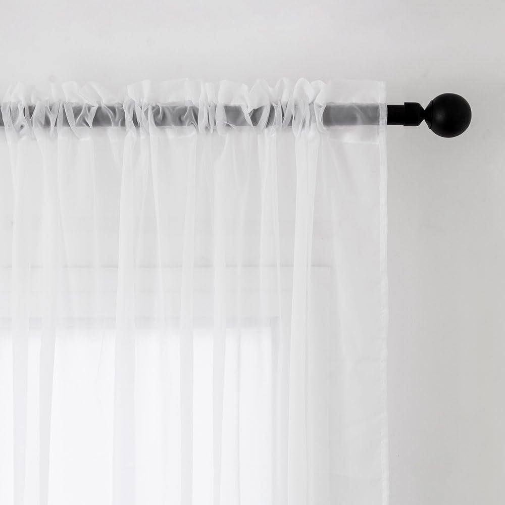 Gardine Gardinen Vorhang transparent Fensterschal weiß Jormftte für Wohnzimmer Schlafzimmer