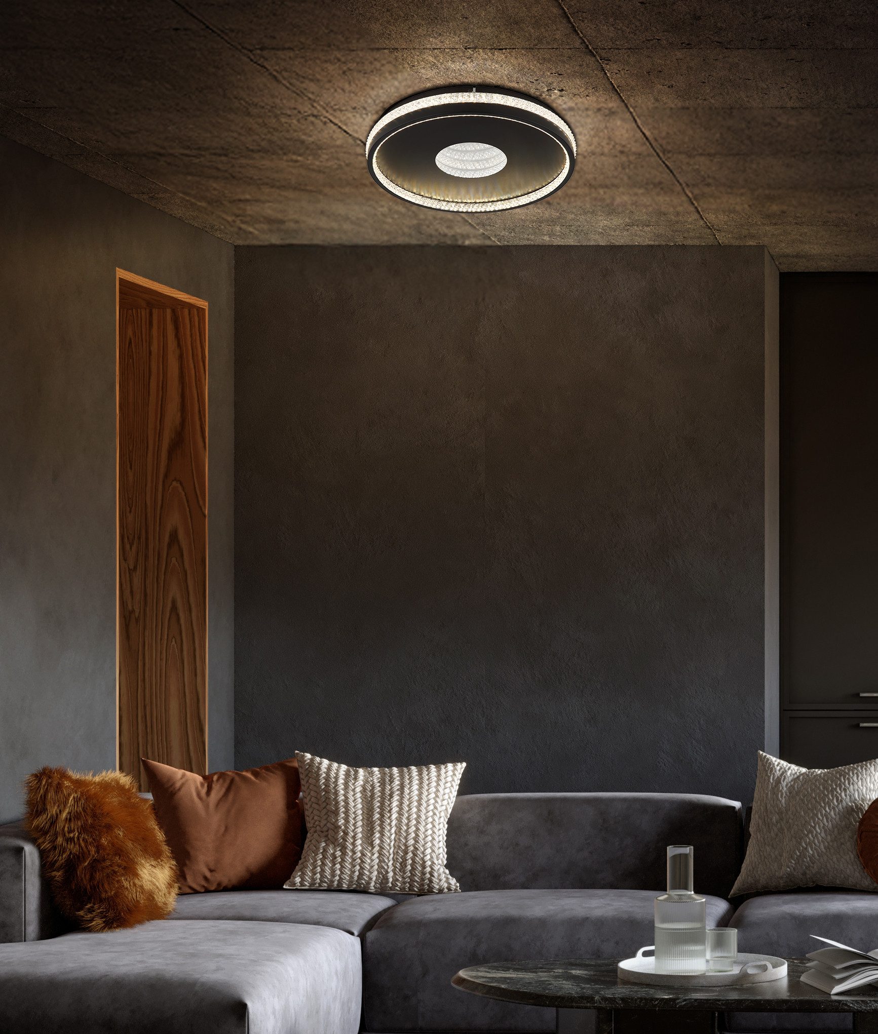 GLOBO LIGHTING Deckenleuchte SHIRLEY, LED fest integriert, Deckenleuchte, Kristalle 3D, dimmbar, Memory, LED