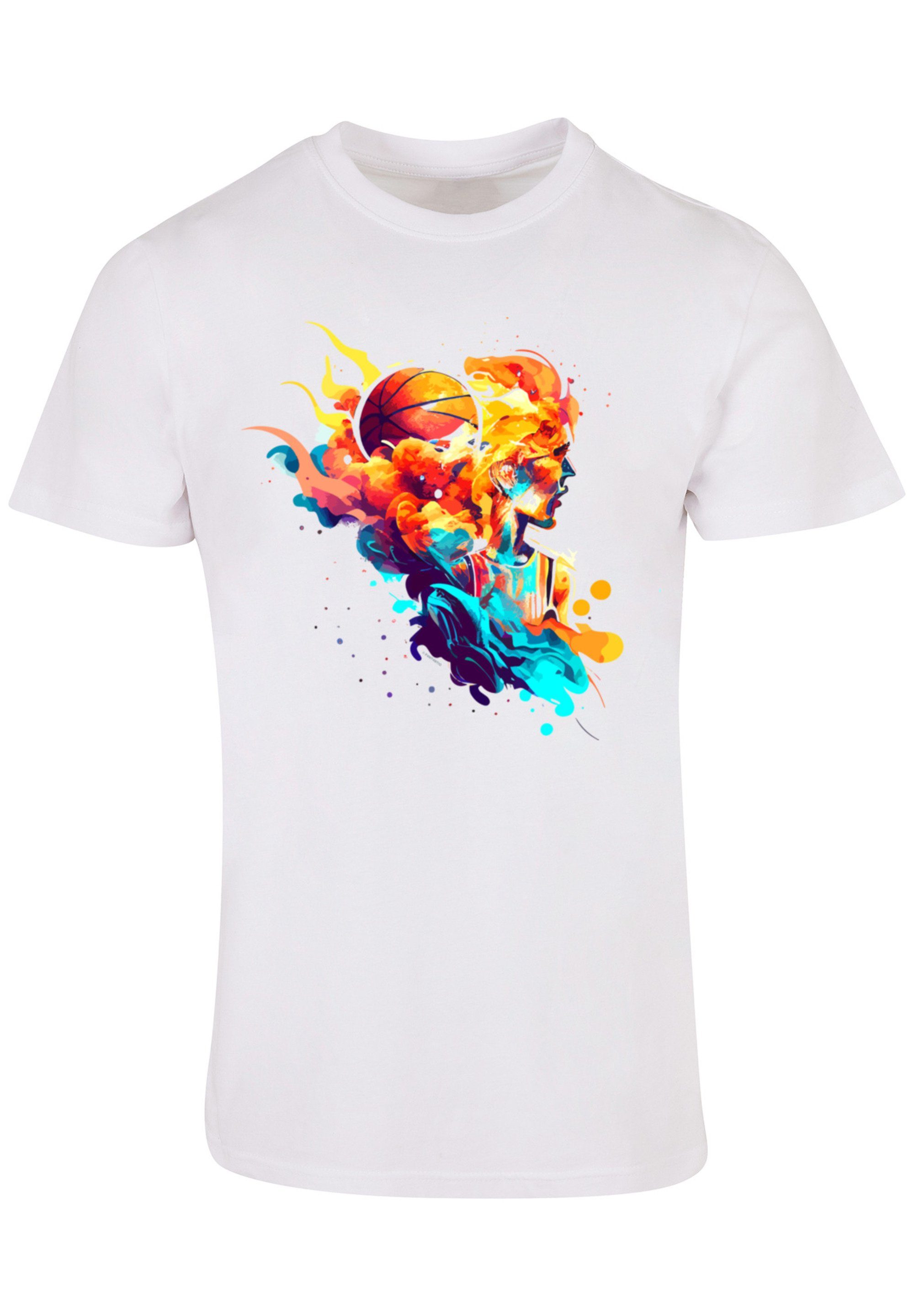 T-Shirt weiß Print Sport Basketball F4NT4STIC UNISEX Player