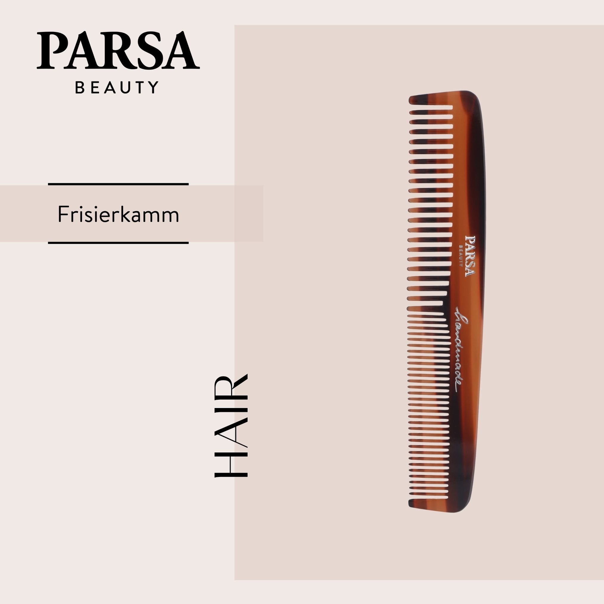 PARSA Beauty Haarkamm Professional Handmade Frisierkamm 145 mm, Handgefertigte Pr?zision