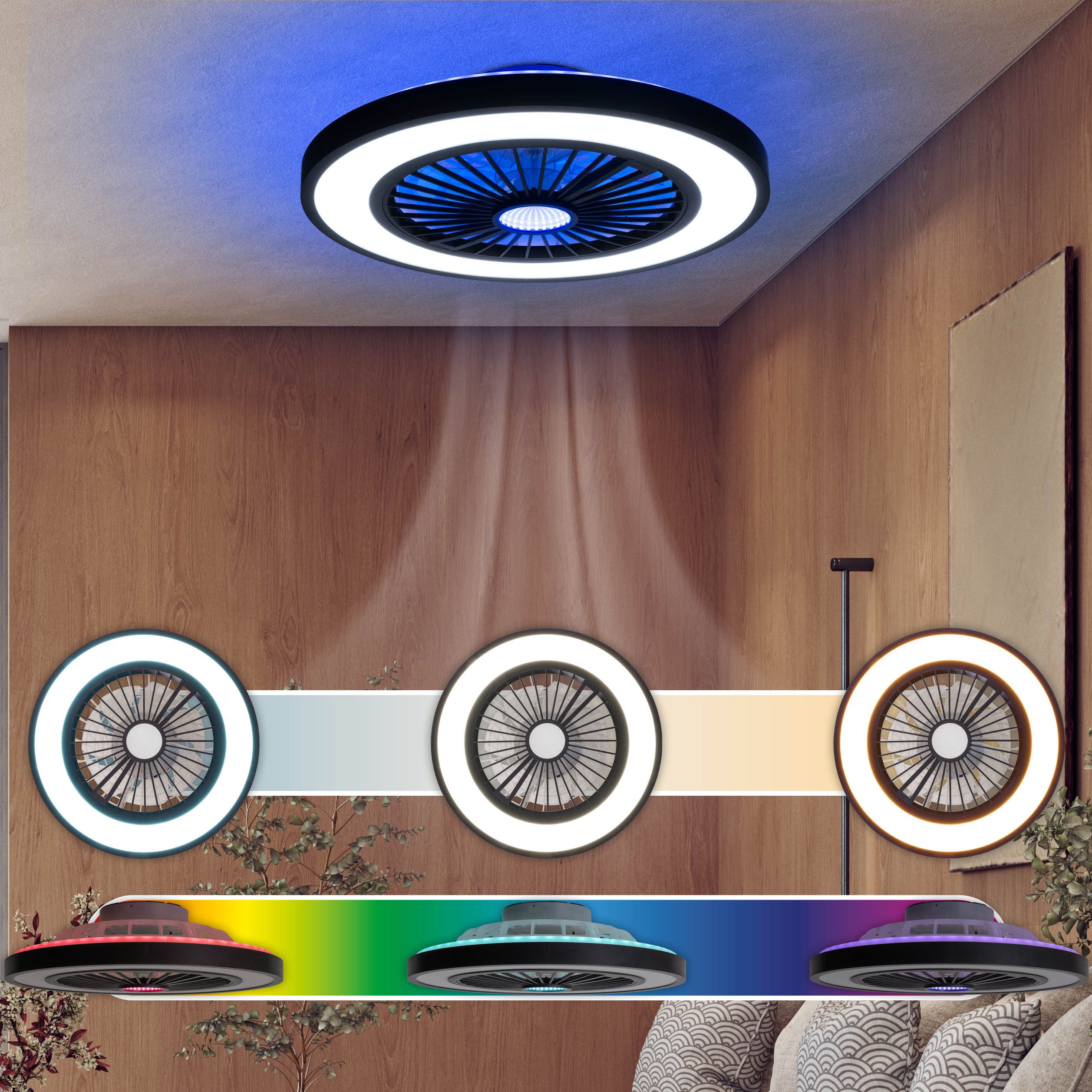 LED Deckenleuchte Yuri Deckenventilator