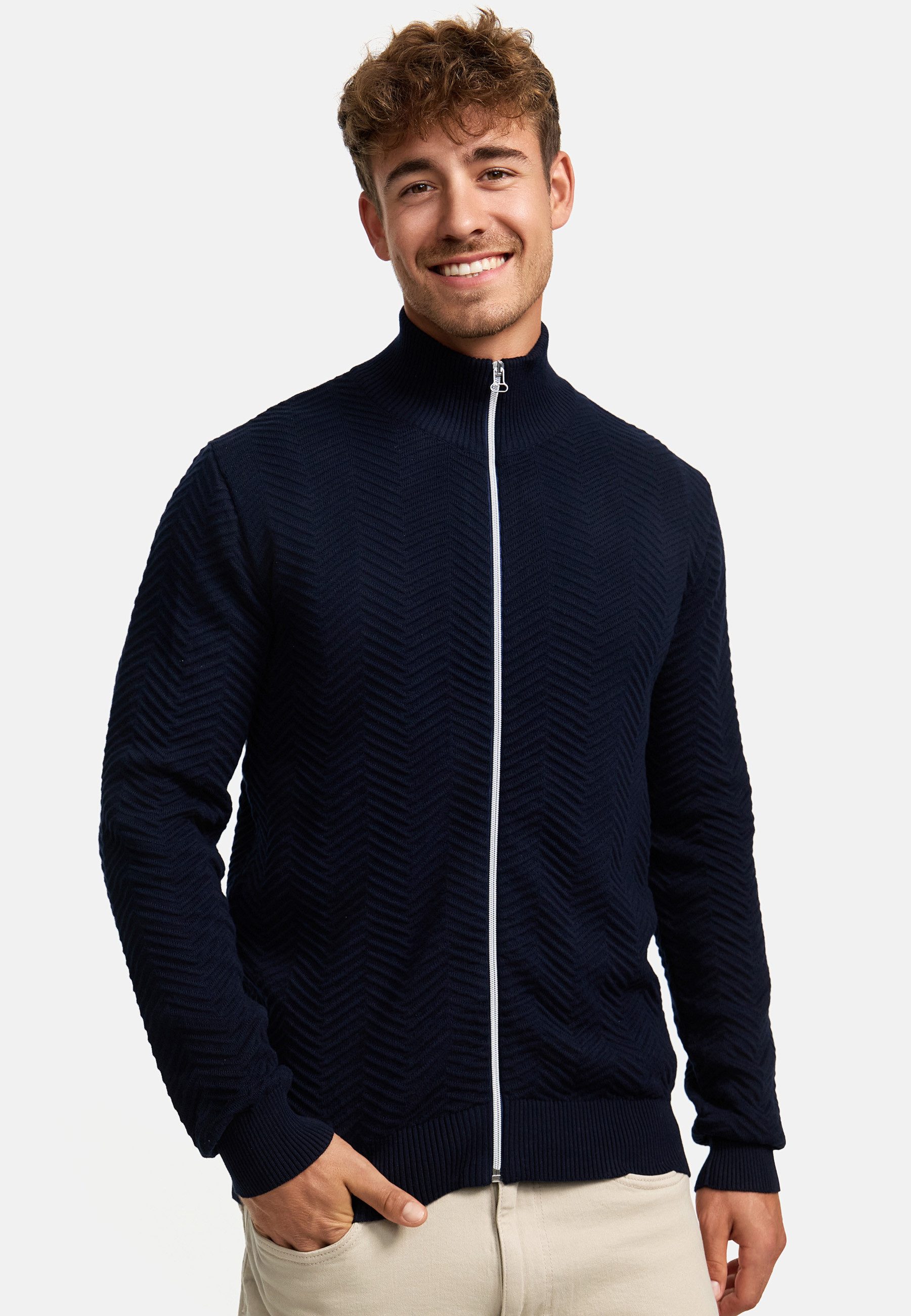 Kronstadt Strickjacke Herren KSCarlo Herrenstrickjacke Fein-Strickjacke mit Stehkragen – Bild 4 von 5