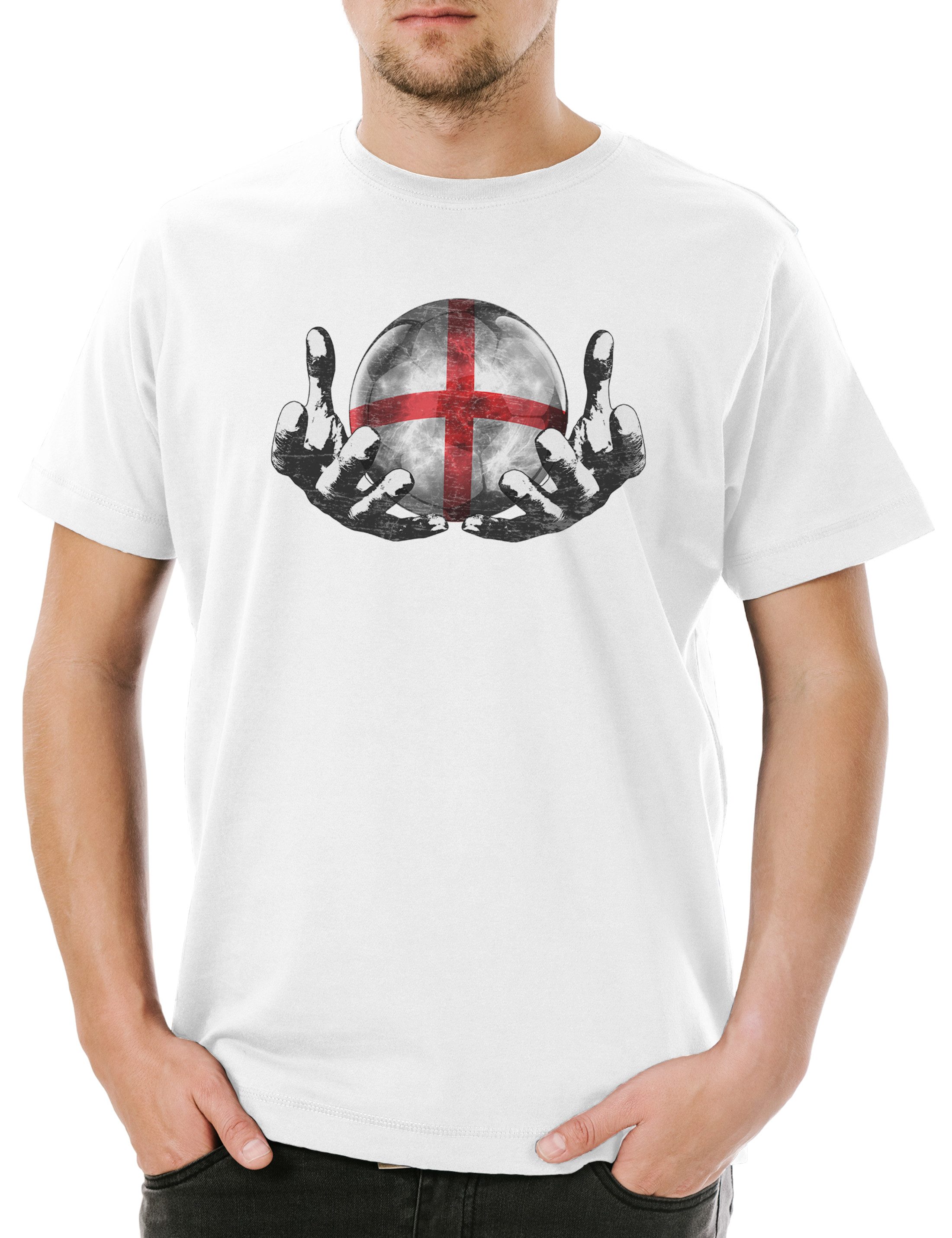 Urban Backwoods Print-Shirt England Football Magic Ball Herren T-Shirt Englisch Englische Fahne (1-tlg) English Fußball Fussball Komet