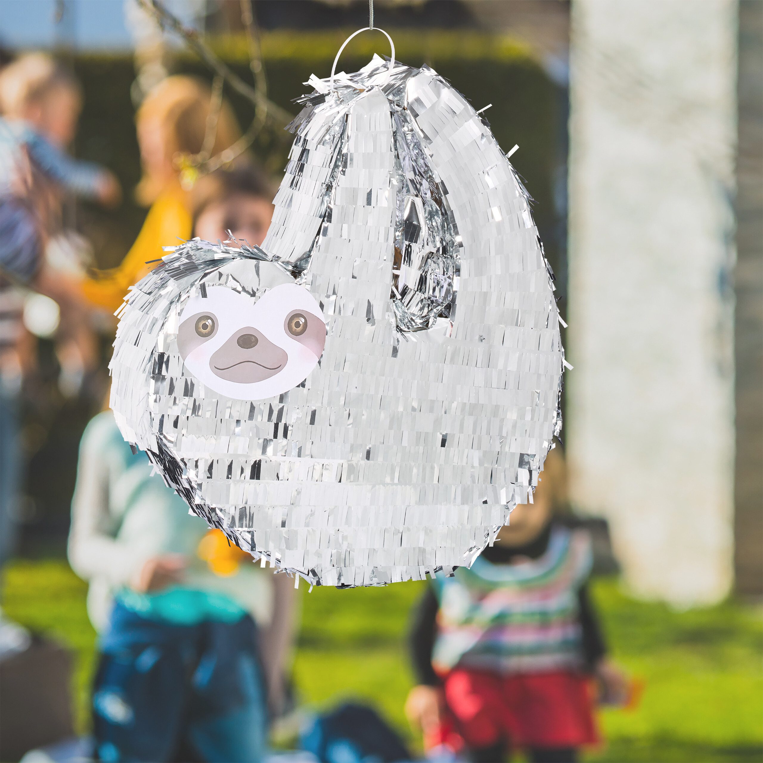 relaxdays Pinata Faultier mit Stab und Maske – Bild 2 von 5