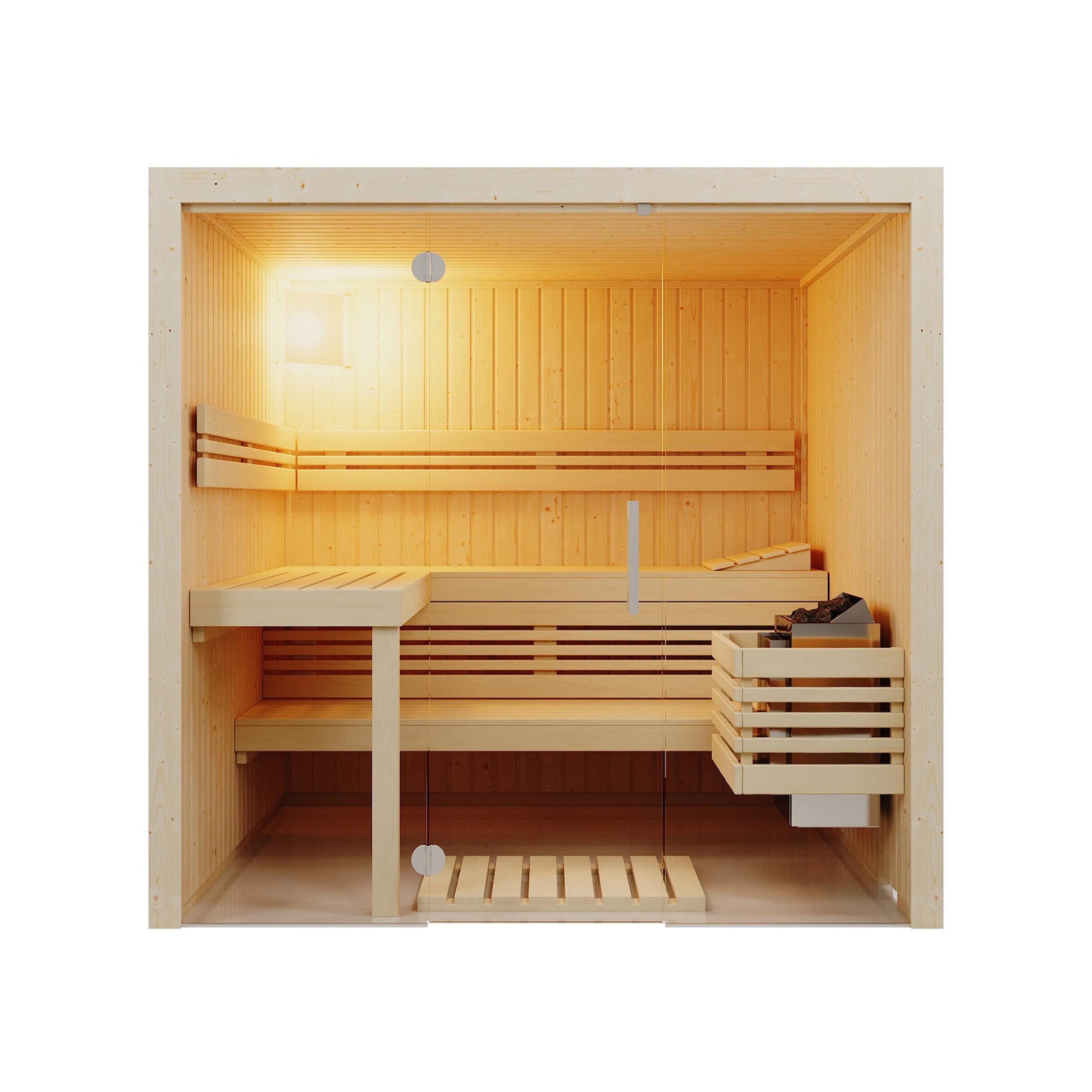 Infraworld Sauna Infraworld Panorama 180 Saunakabine Elementsauna aus nordischer
