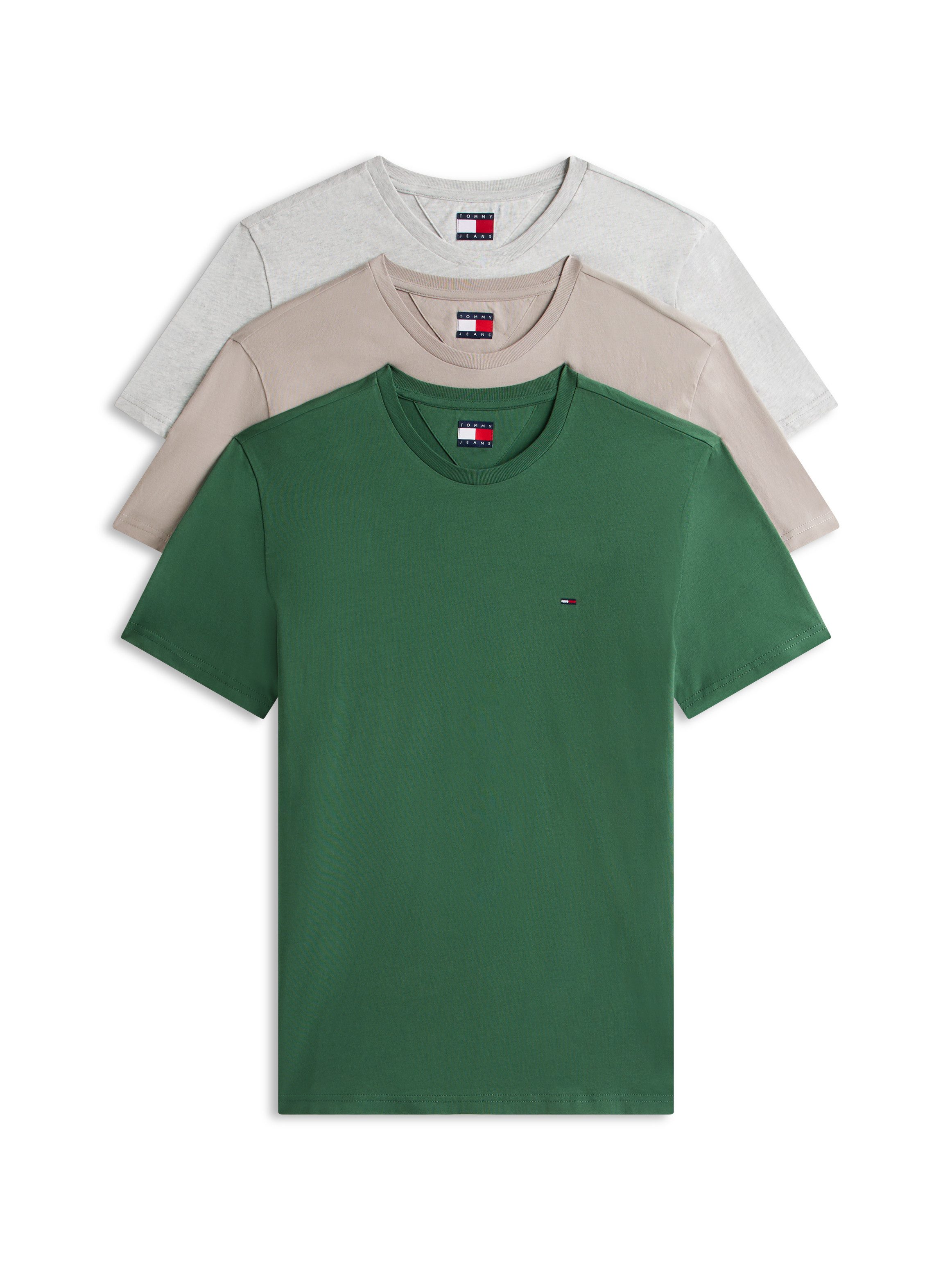 Tommy Jeans T-Shirt TJM XSLIM 3 PACK TEE Mit Rundhalsausschnitt günstig online kaufen