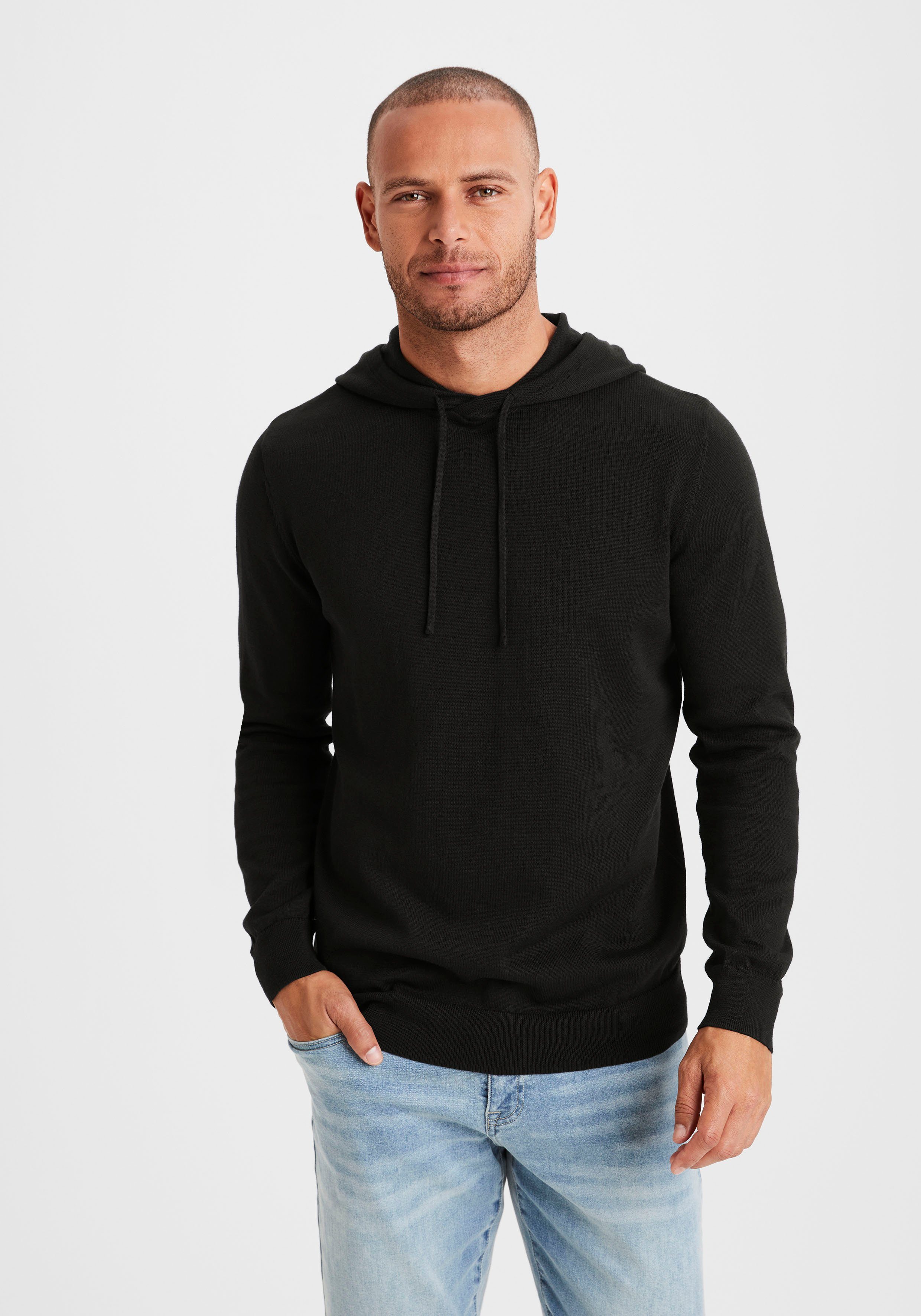 Strickpullover mit Kapuze, Regular Fit