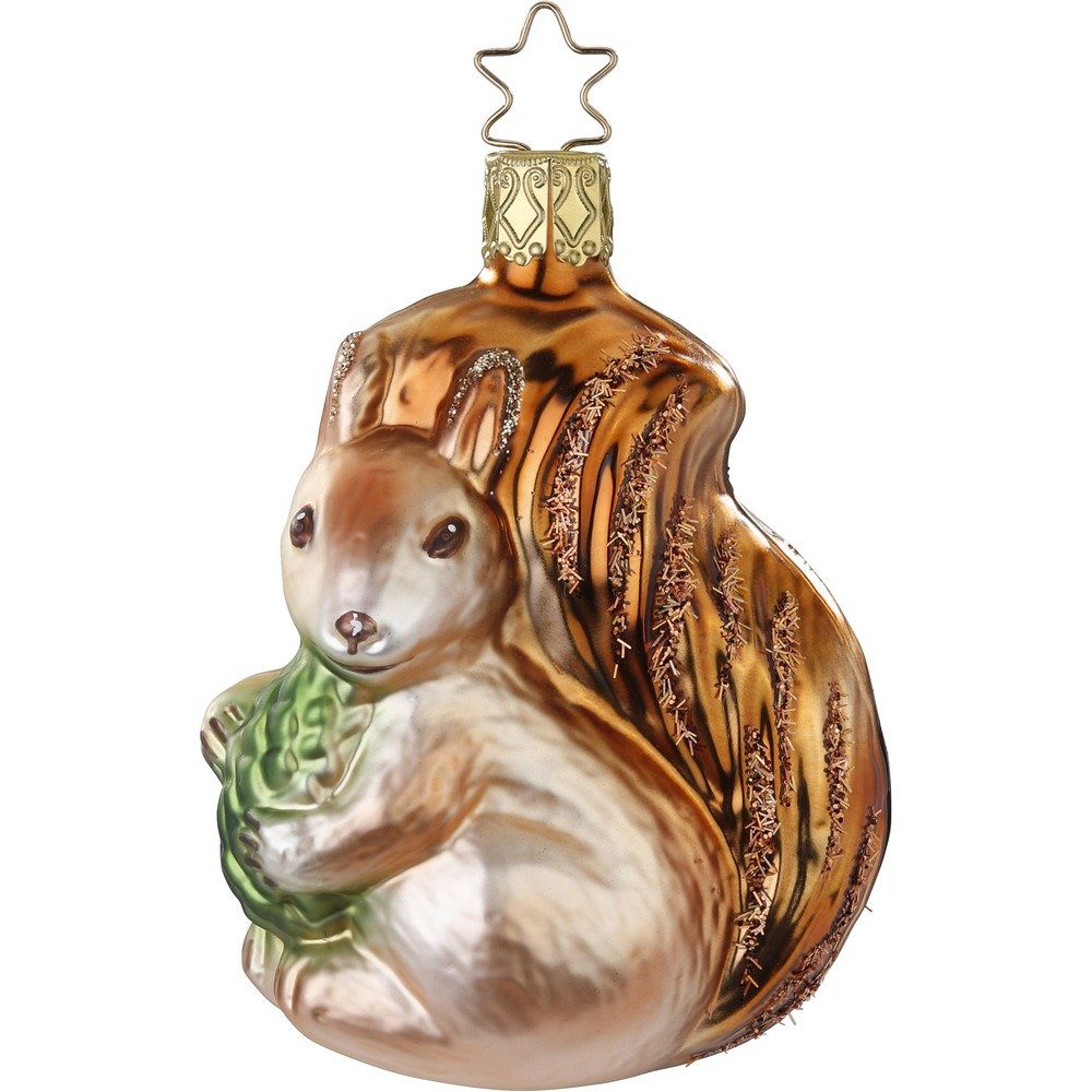 INGE-GLAS® Christbaumschmuck Eichhörnchen 9.5 cm - Waldweihnacht