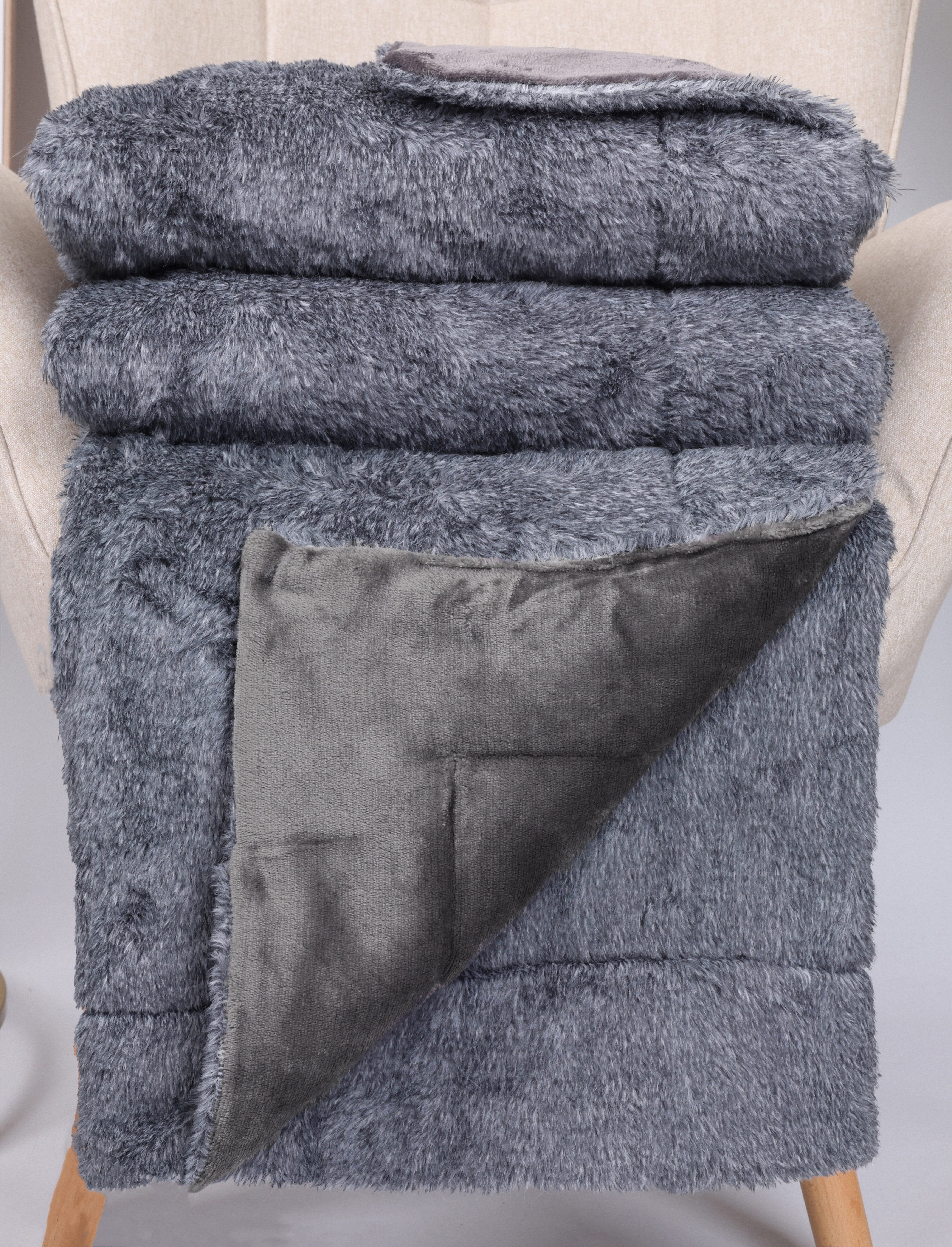 Wohndecke Luxus Kuscheldecke XXL TURIN Größe 150 cm x 200 cm Farbe grau, Be günstig online kaufen