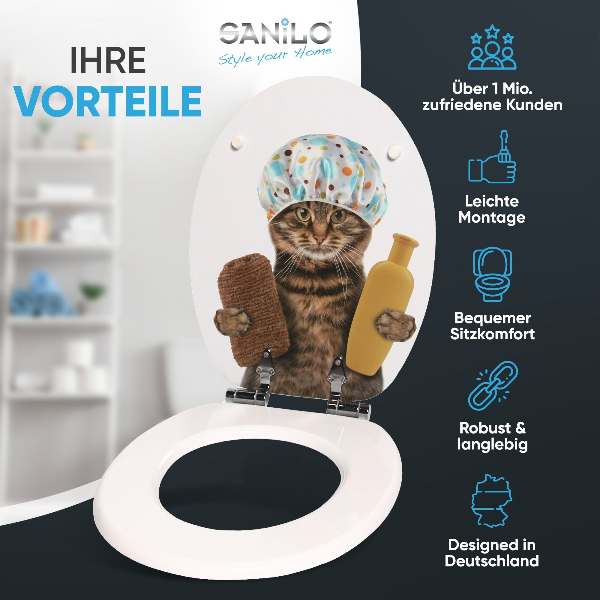 Sanilo WC-Sitz Shower Cat, mit Absenkautomatik, günstig online kaufen