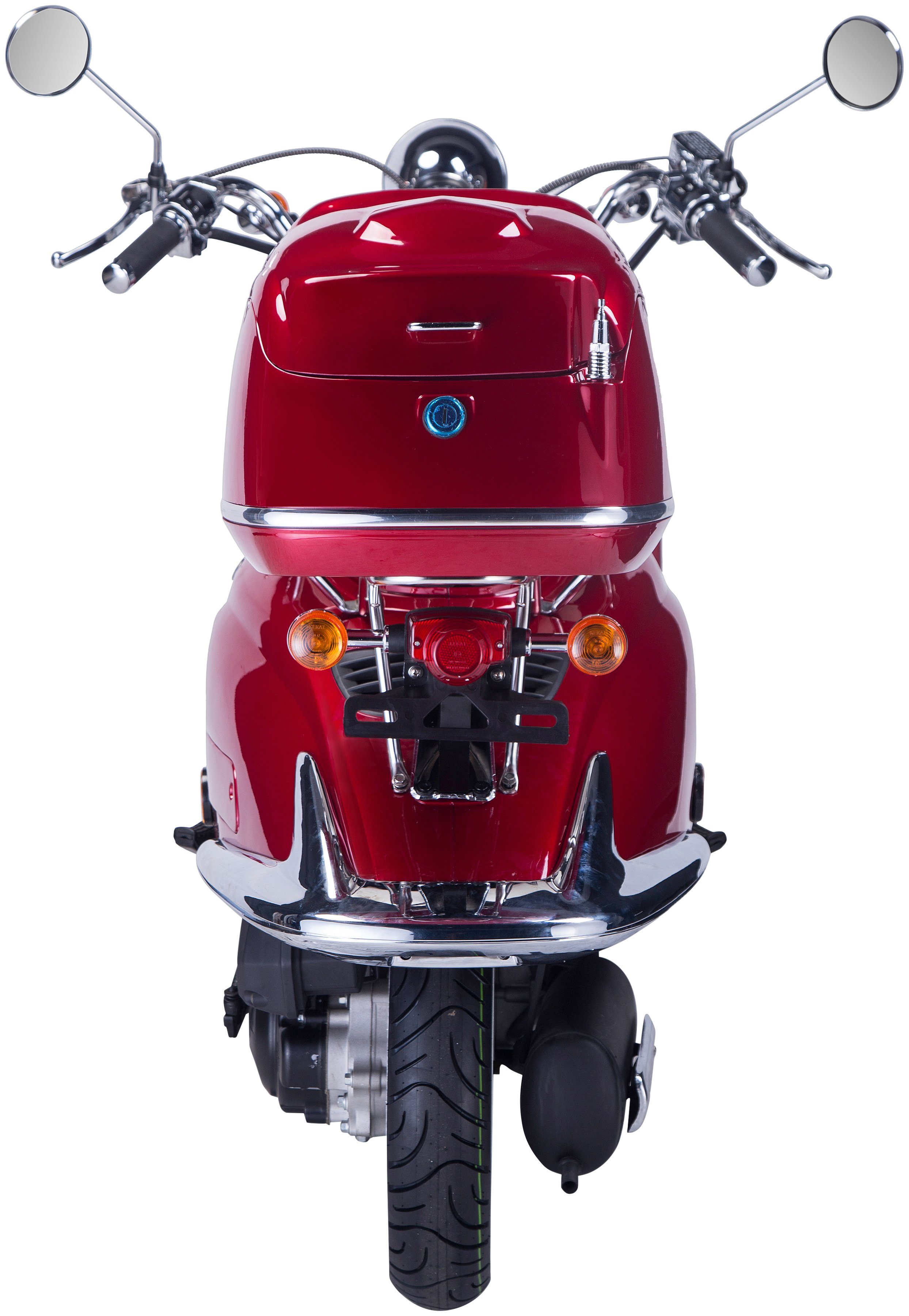 GT UNION Motorroller Strada, 50 5, rot mit km/h, 45 (Set), Euro Topcase ccm