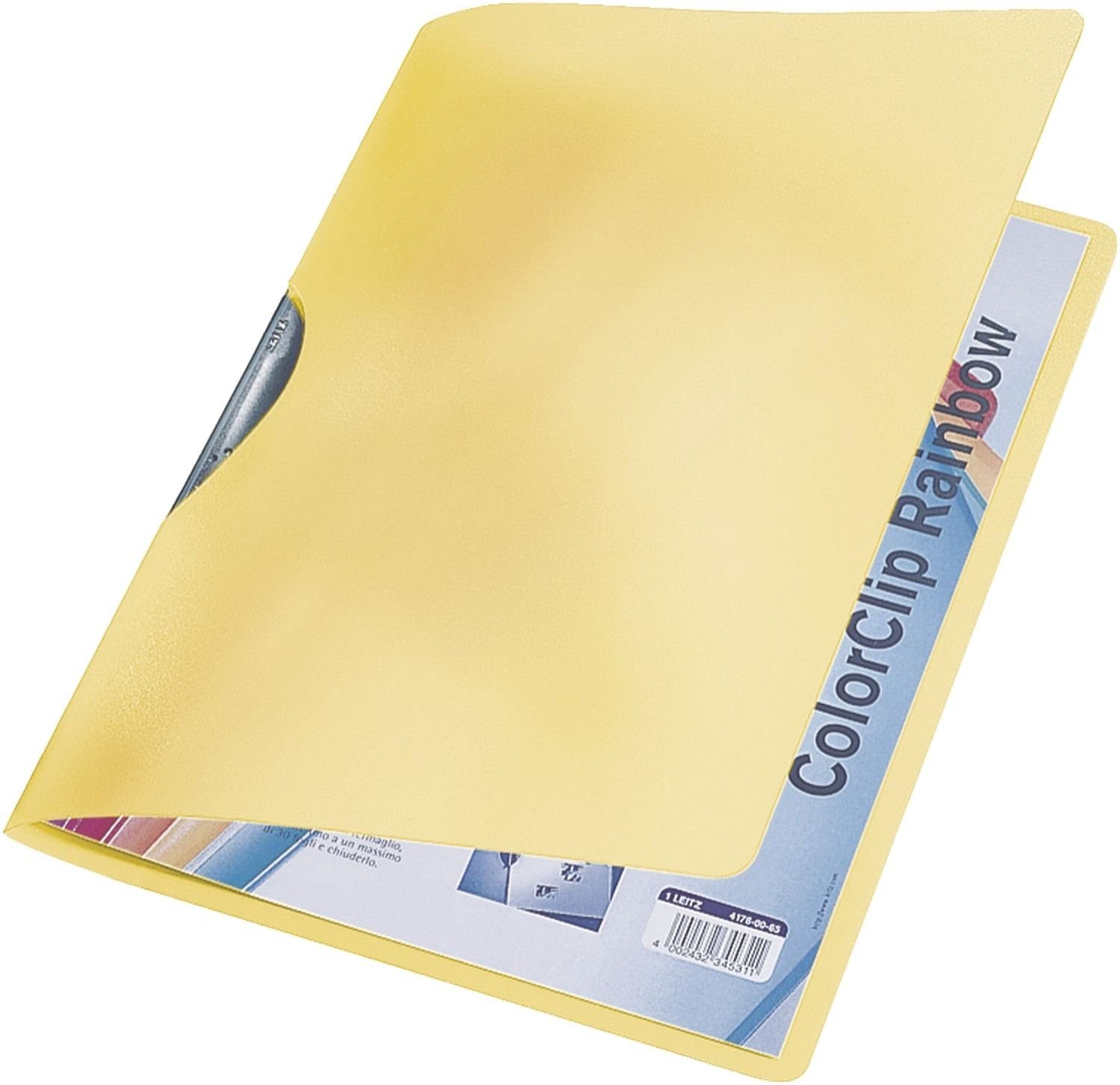 LEITZ Schreibmappe 6x Klemmmappe ColorClip Rainbow, A4, PP, gelb