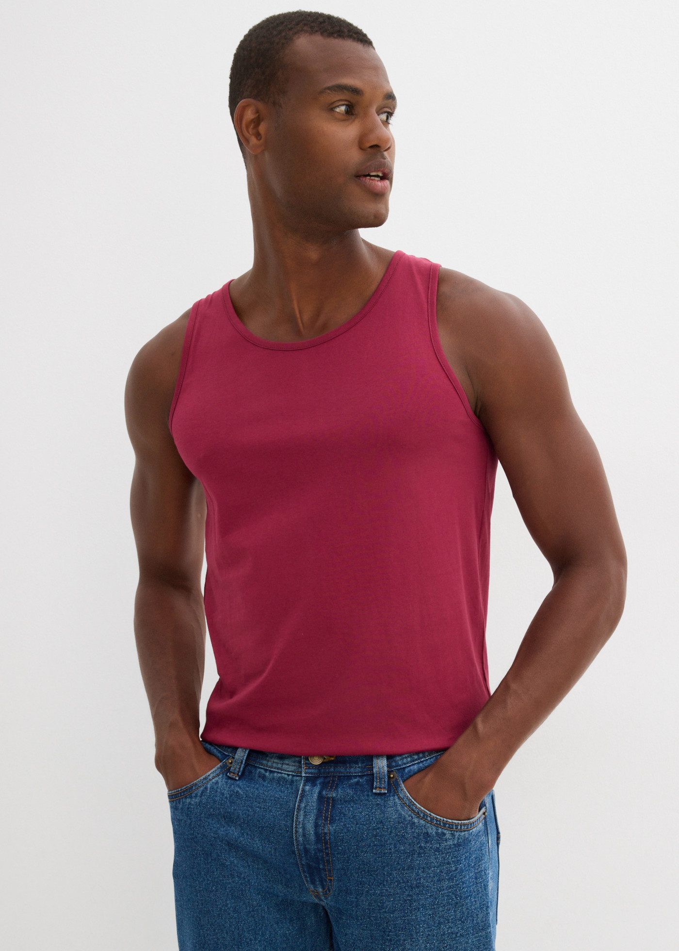 bonprix Tanktop (Packung, 3-tlg., 3er) Regular Fit, Rundhalsausschnitt