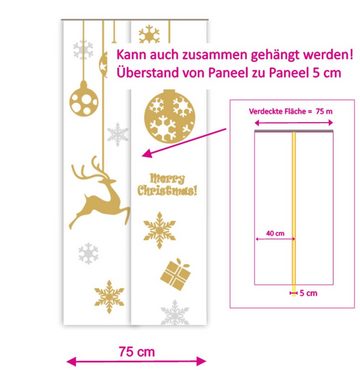 Schiebegardine Jul gold Mini- Flächenvorhang 2er Set 40 cm breit - 160 cm lang, gardinen-for-life