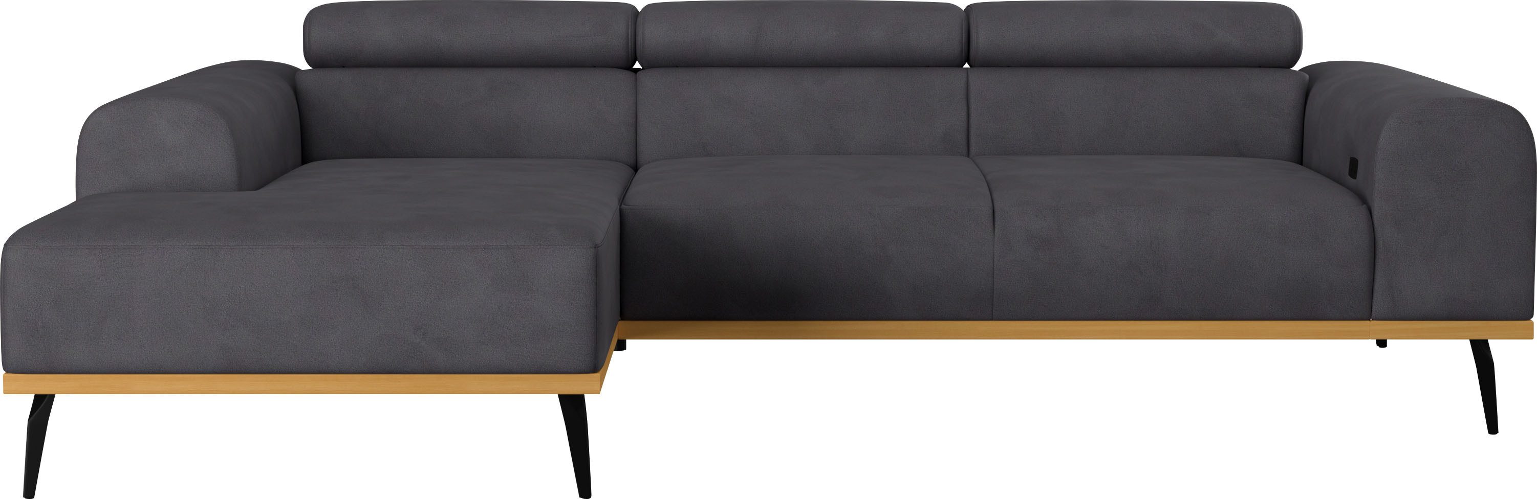 Places of Style Ecksofa "Carlo L-Form", mit Kopfteilverstellung & Holz-Rahm günstig online kaufen