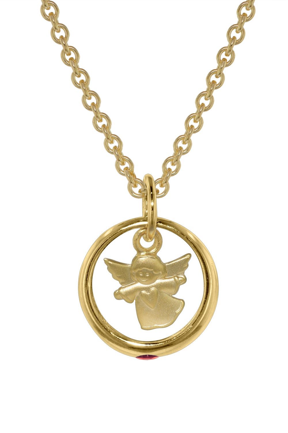 trendor Kette mit Anhänger Gold Taufring-Anhänger mit goldplattierter Halskette