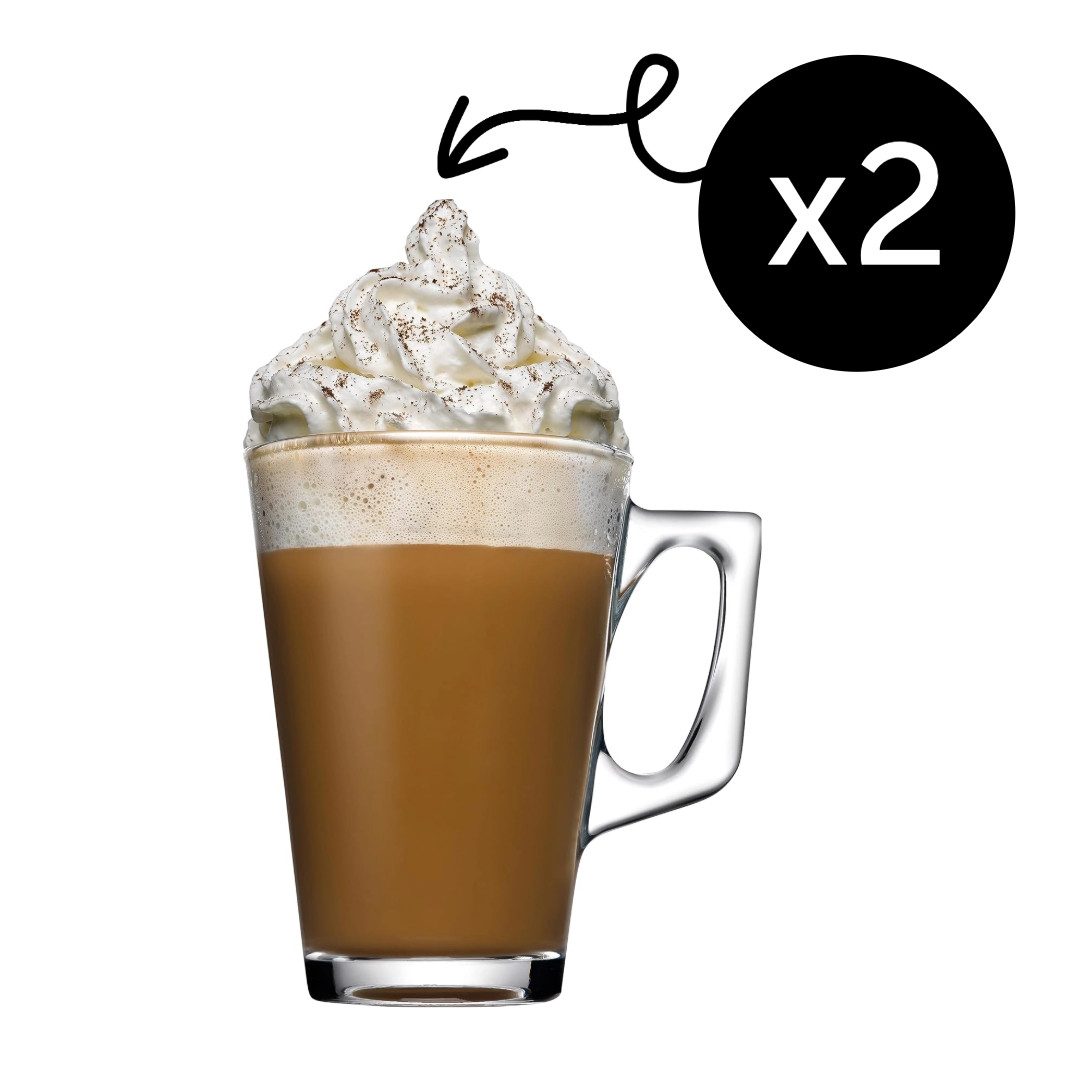 Pasabahce Gläser-Set Vela Glasbecher mit Henkel, 2-tlg., Glas, 2er set, 250ml, stapelbar & temperiert, ideal für Kaffee, Tee