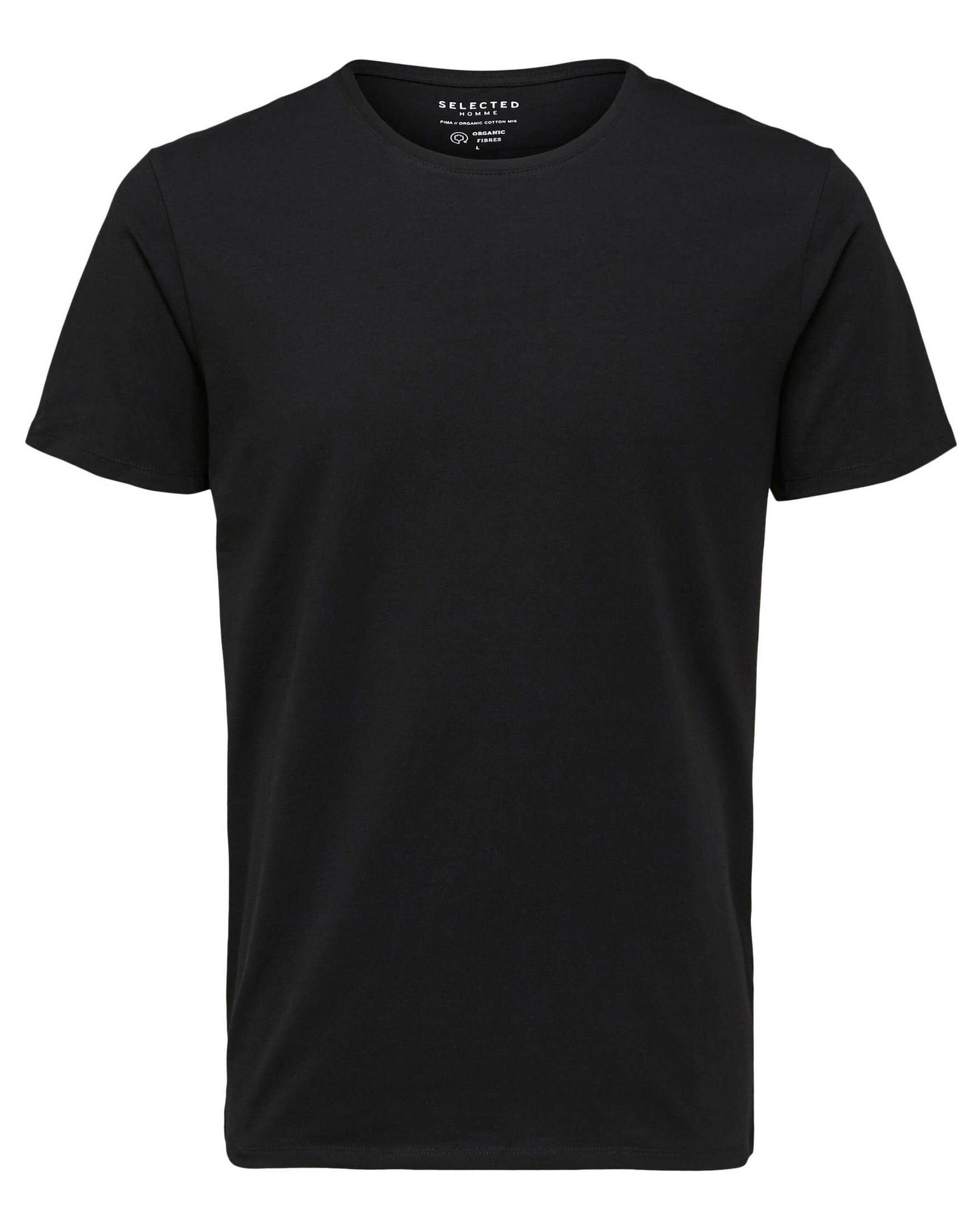 (15) schwarz SELECTED SS (1-tlg) T-Shirt 3er-PACK Herren TEE HOMME O-NECK SLHNEWPIMA T-Shirt