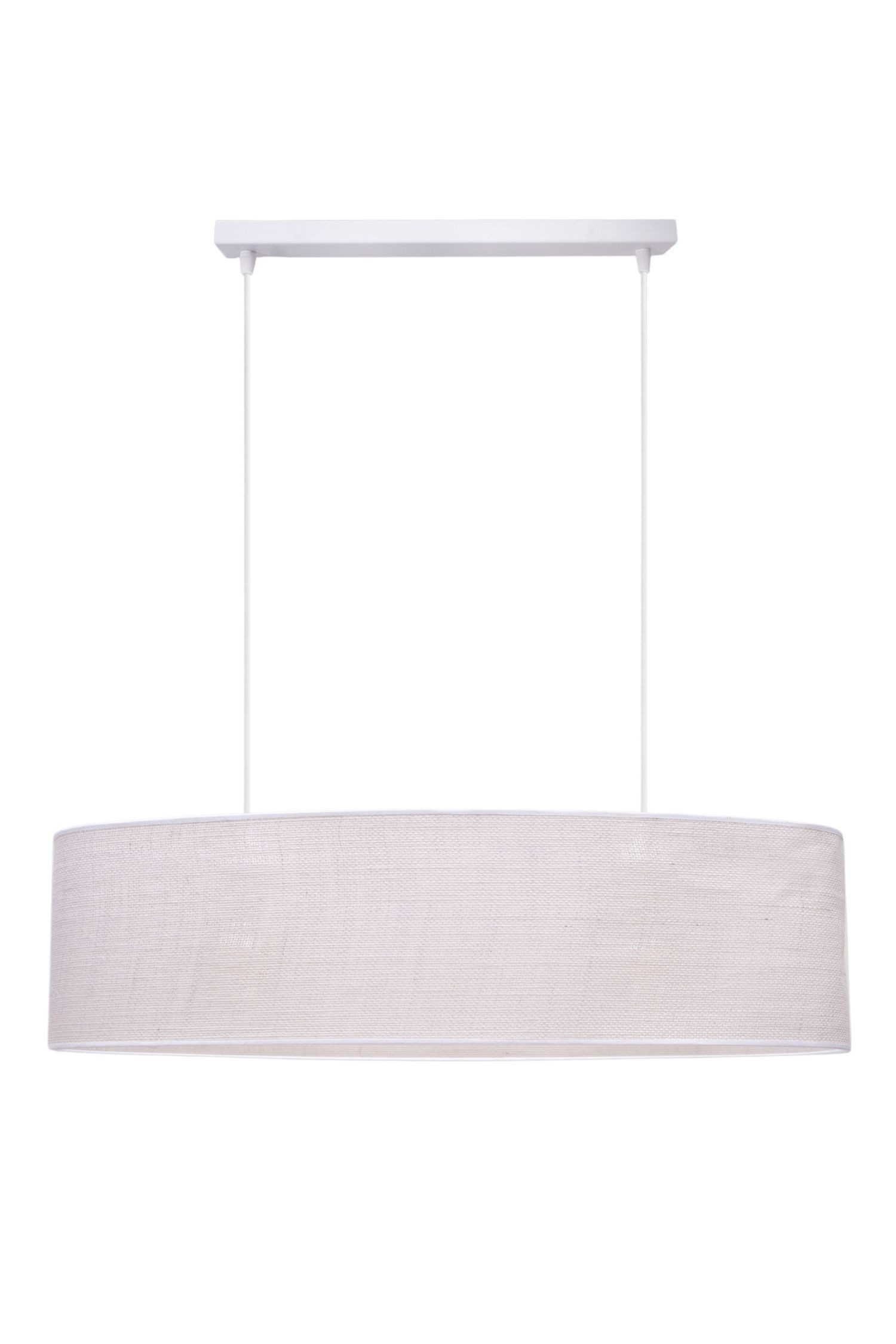 Licht-Erlebnisse Pendelleuchte FITUK, ohne Leuchtmittel, Metall Stoff E27 H: max. 100 cm Weiß 2-flammig länglich Modern