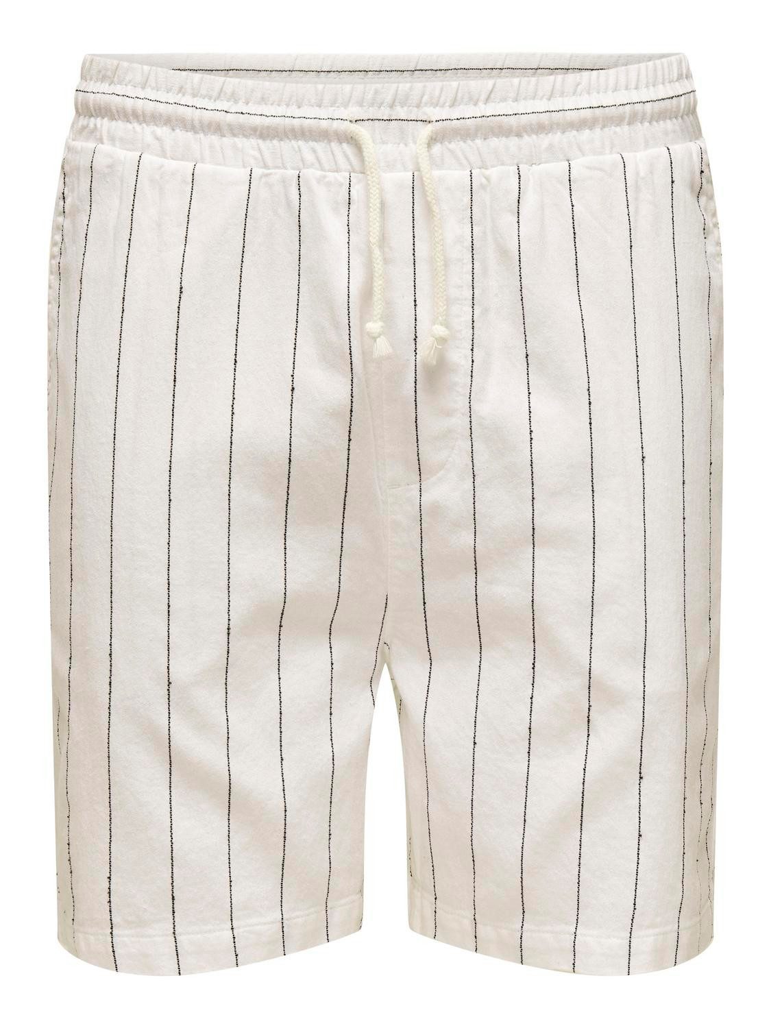 ONLY & SONS Chinoshorts Lässiger Schnitt Kordelzug Elastische Taille ONSDAN BOUCLE STRIPE SHORTS