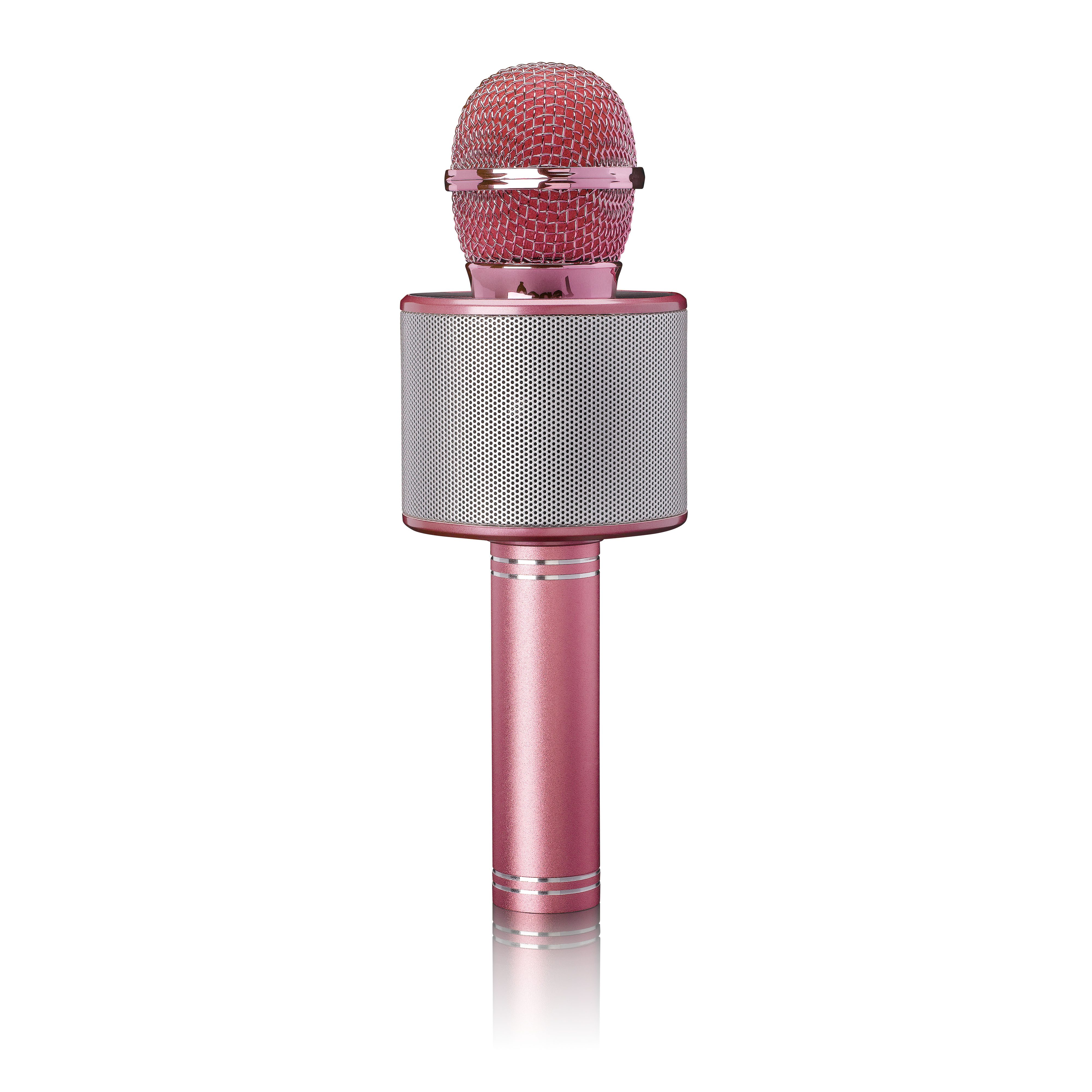 Lenco BMC-040PK Karaoke-Maschine 1.0 (3 W, Karaoke Mikrofon mit Bluetooth, Micro SD & 3 Stimmverzerrer Effekten)