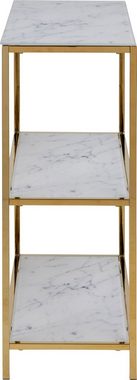 ACTONA GROUP Sideboard Alina, mit 4 Glasböden in Marmor-Optik, Goldenes Chrom Gestell, Breite 70 cm
