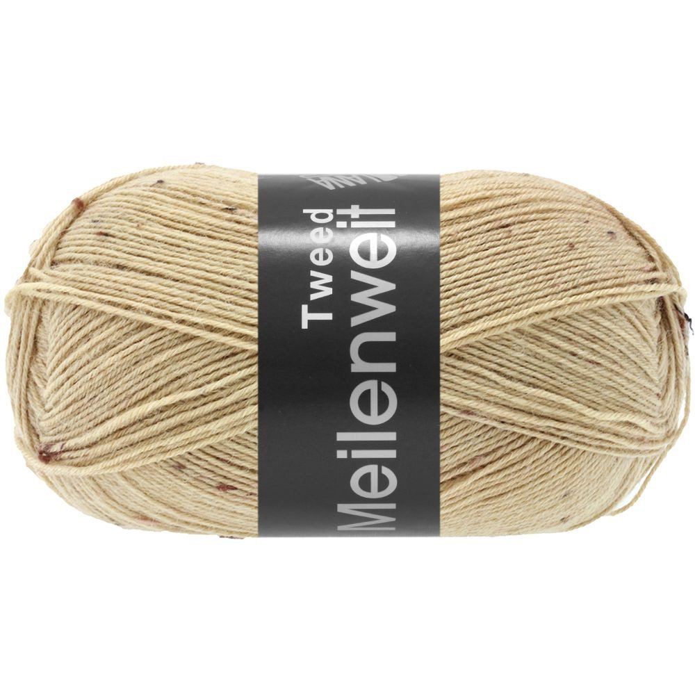 LANA GROSSA MEILENWEIT 100 g TWEED Häkelwolle, 420 m (4-fach Sockenwolle gepunktet, mit Tweed-Noppen), 100 g