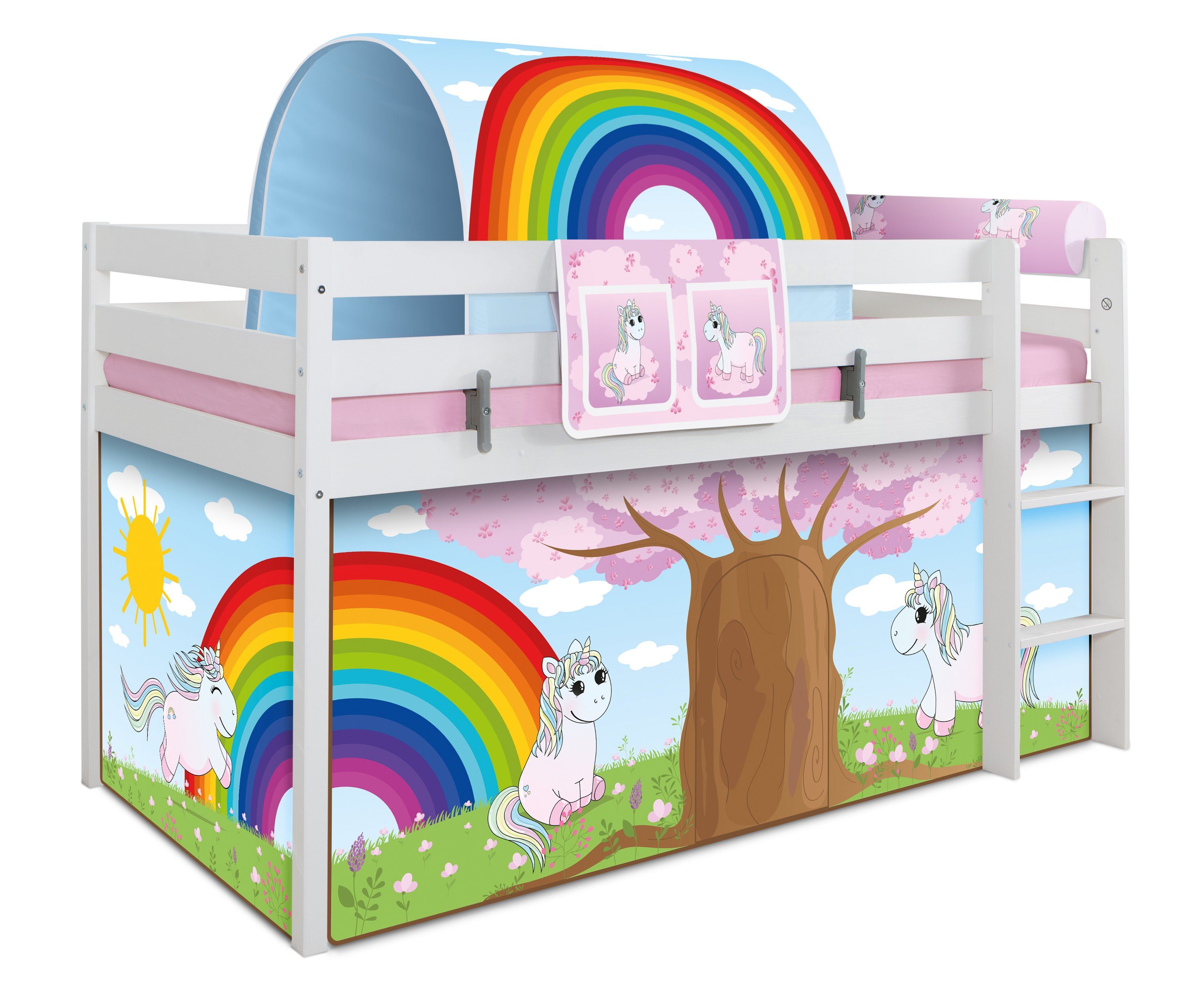 Ticaa Hochbett Hochbett "Einhorn Rainbow" inkl. günstig online kaufen