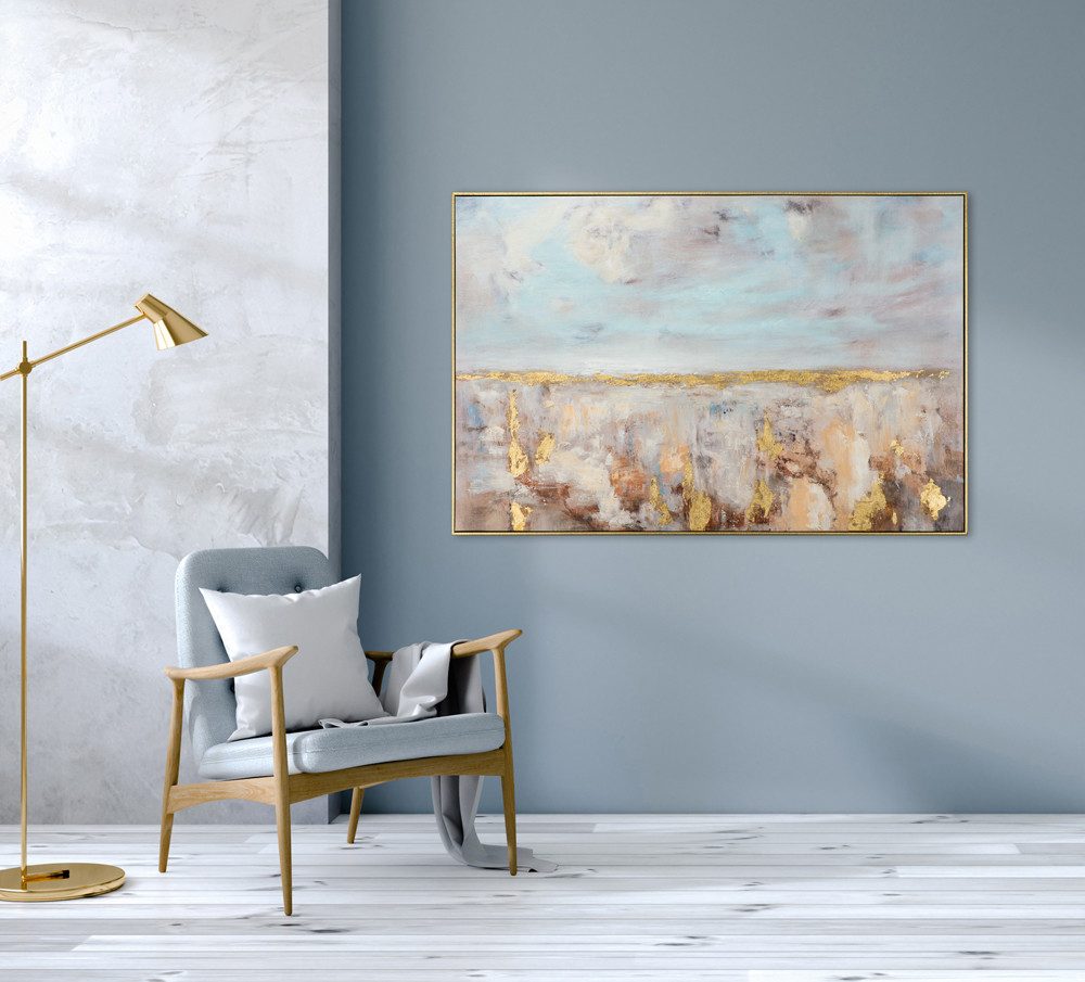 ArtUniverse Gemälde Goldener Horizont 80 x 120 cm, Abstrakt