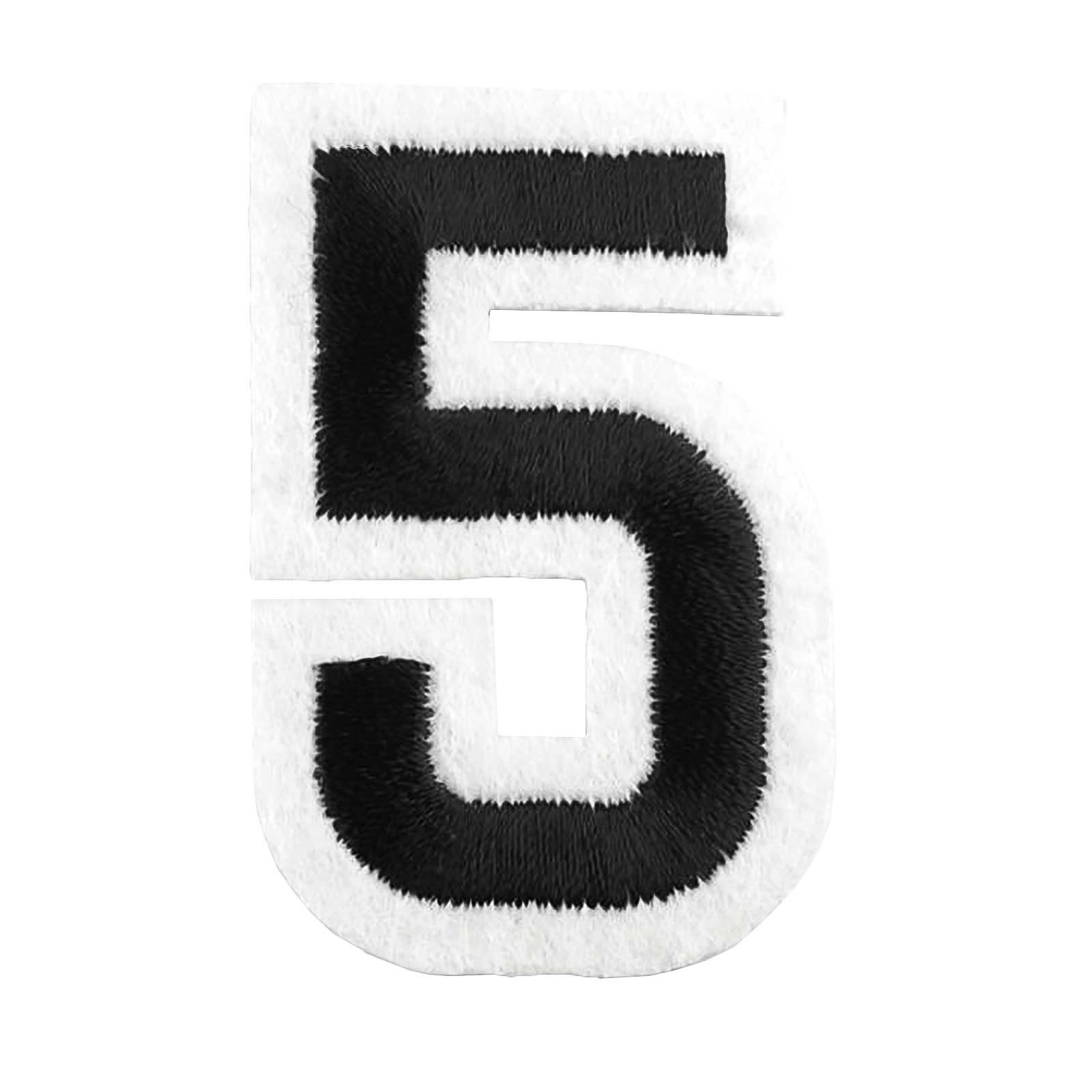 maDDma Aufnäher 1 Zahlen Aufbügler, 25-36x50mm, schwarz, Applikation, Aufnäher, Polyester, Baumwolle, Polyethylen Schicht, (1 Stück, 1-tlg), 5