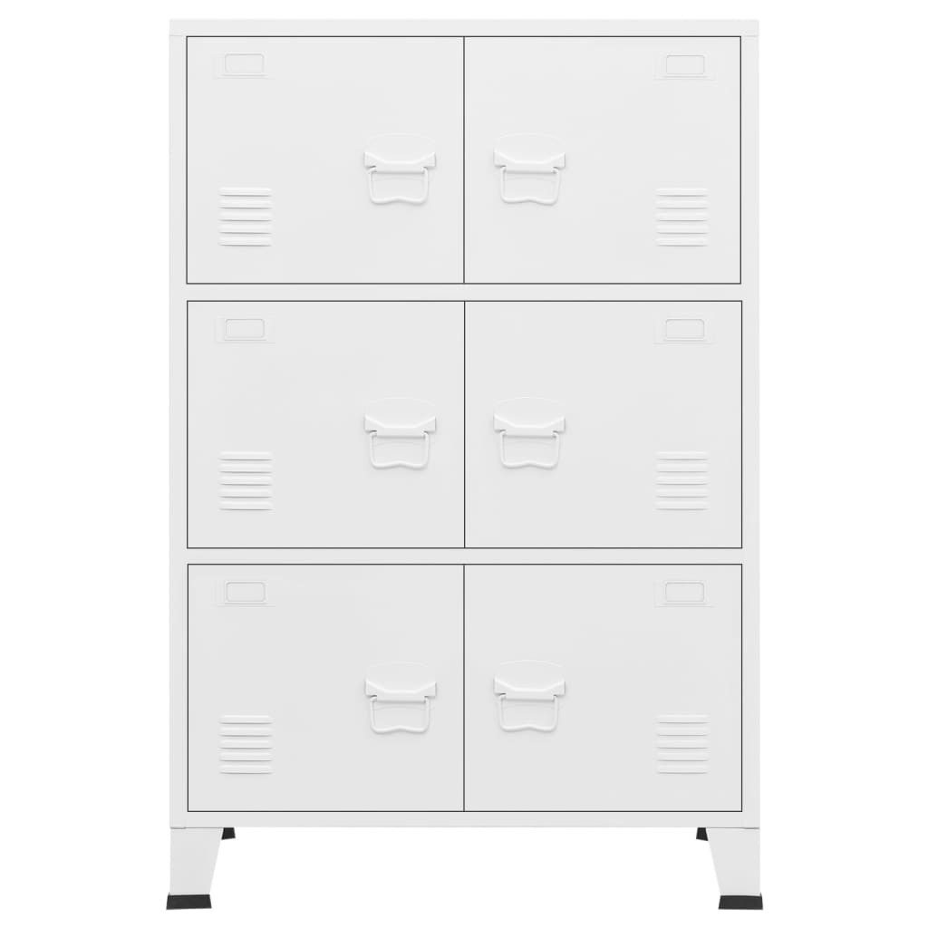 Thumbnail - vidaXL Aufbewahrungsbox Lagerschrank Industrial Weiß 75x40x115 cm Metall (1 St)