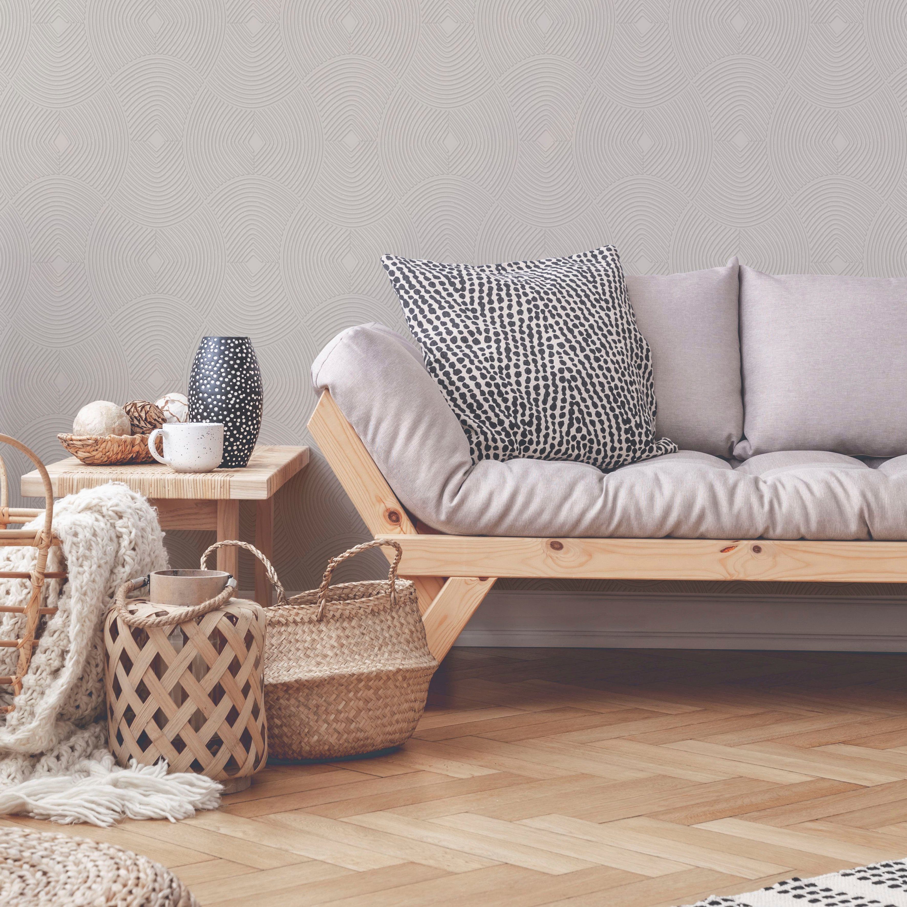 Boutique Vliestapete Ulterior, geometrisch, (1 St), Grau - 10mx52cm