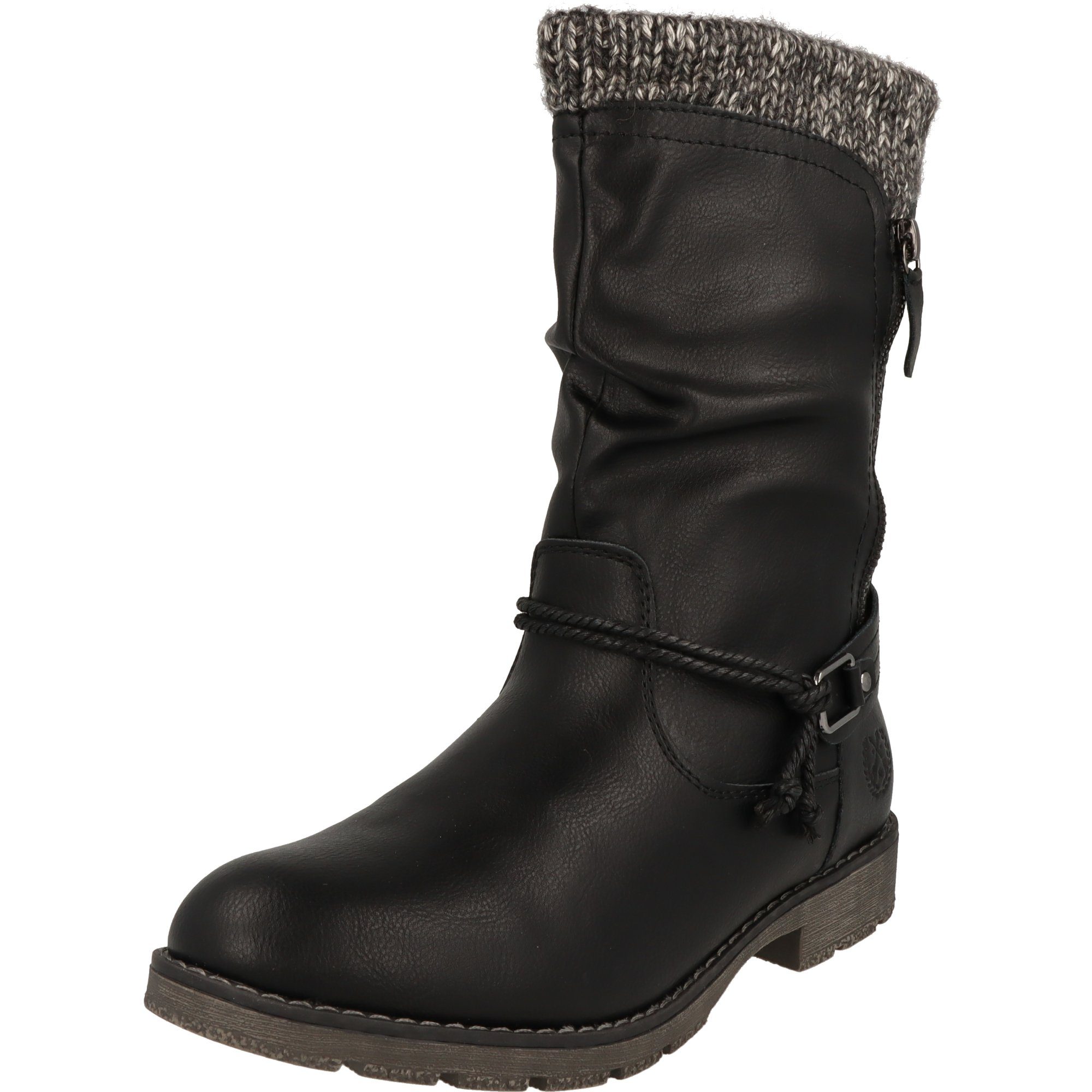 Jane Klain 264-708 Damen Schuhe Winter Stiefel gefüttert Schwarz Reißverschluss Winterstiefel