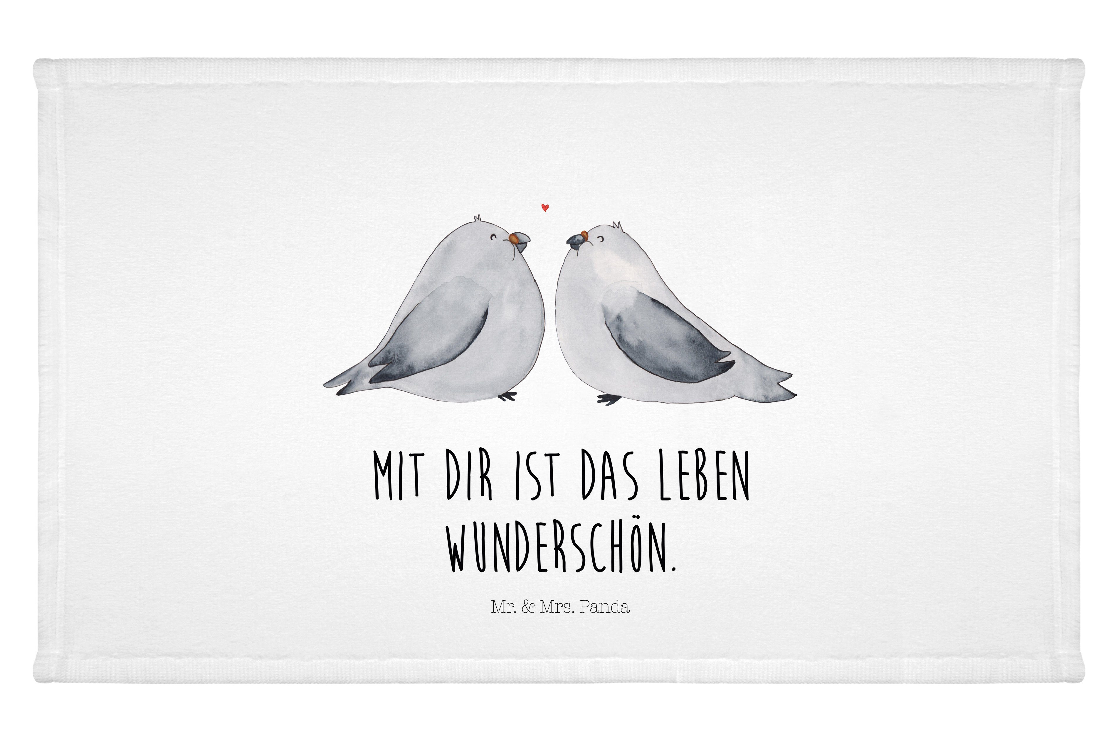 Handtuch, Fr, Verheiratet, & (1-St) Geschenk, Panda Liebe - - Weiß Handtuch Turteltauben Sport Mrs. Mr.
