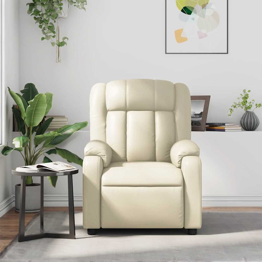 vidaXL Sessel Massagesessel Creme Kunstleder (1-St) günstig online kaufen