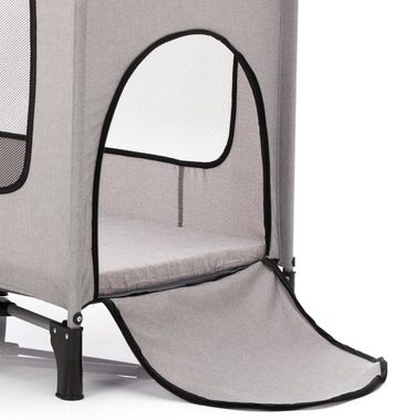 Fillikid Baby-Reisebett Reisebett mit Komfortmatratze, hellgrau melange, inkl. Transporttasche