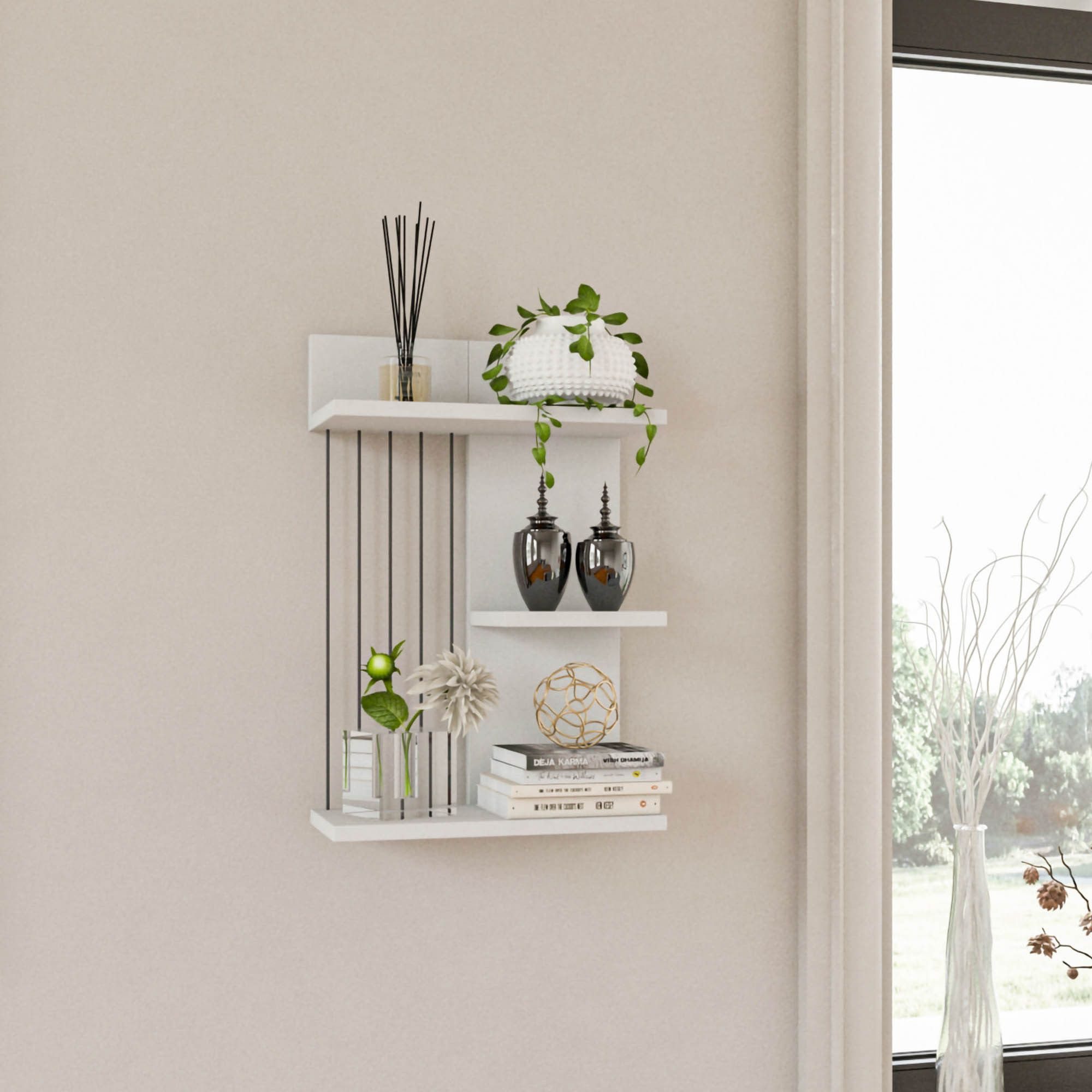 Skye Decor Wandregal 100% MELAMINE COATED PARTICLE BOARD, 60 cm x 19 cm x 40 cm N1740