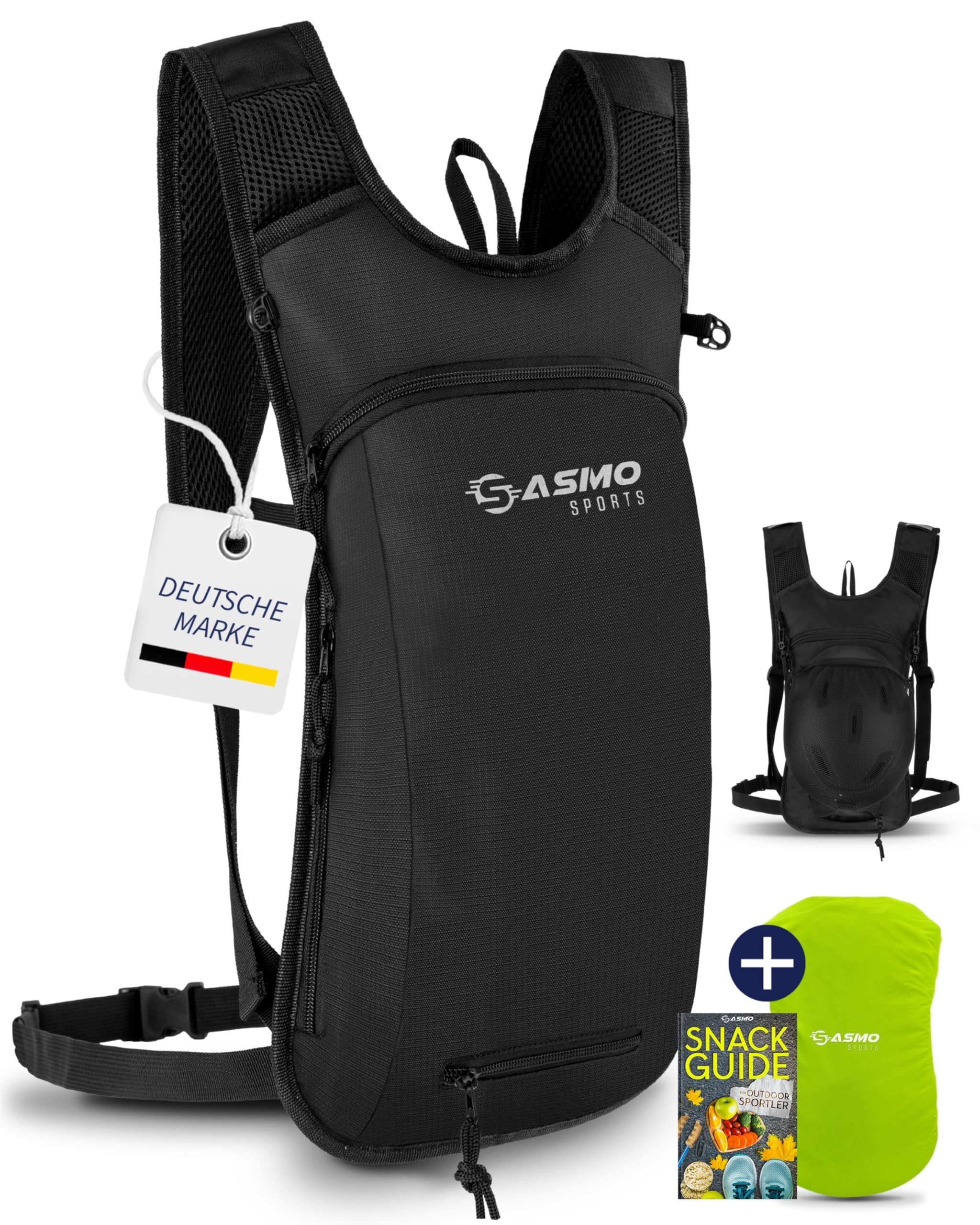 Sasmo Fahrradrucksack Fahrradrucksack - Thermofach & Helmnetz, MTB Rucksack & Skirucksack, Fahrrad Rucksack wasserdicht - inkl. Regenschutz, Herren & Damen