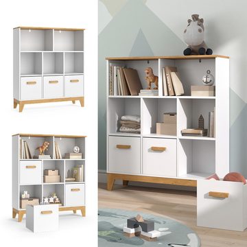 VitaliSpa® Sideboard Kinderzimmerregal Malia Weiß Eiche