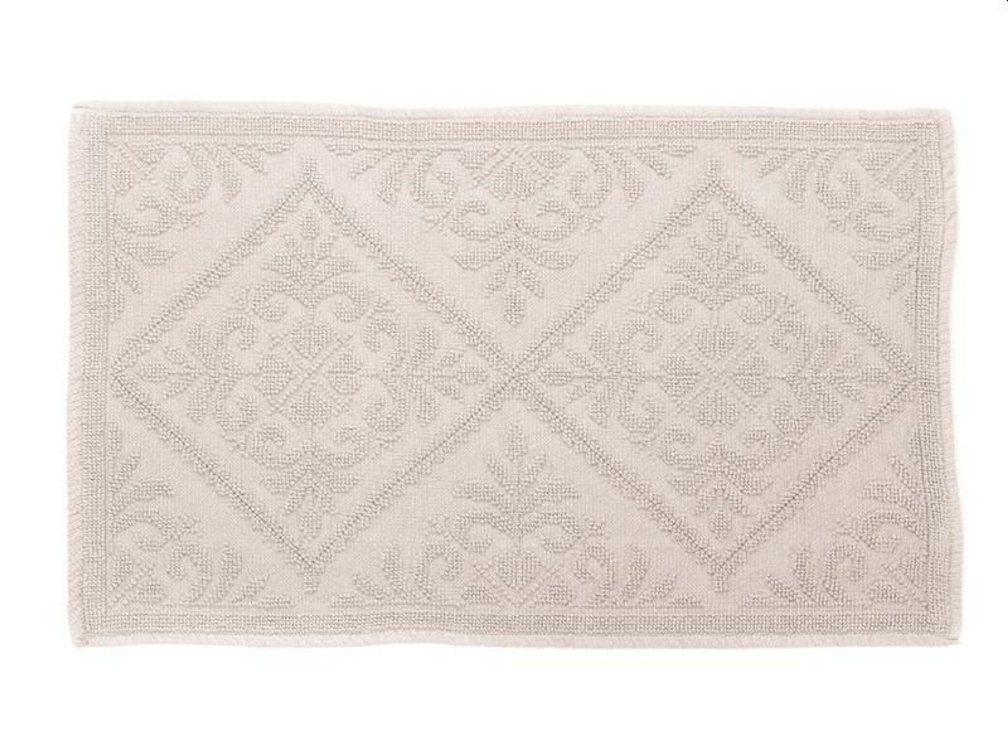 spirella Badematte MOA, Höhe 4 mm, Badteppich mit erhabenem Muster, 100% Baumwolle, Anti-Rutsch Beschichtung, Größe 50x80 cm, Für Fußbodenheizung geeignet, Waschbar 40°, Baumwolle, rechteckig