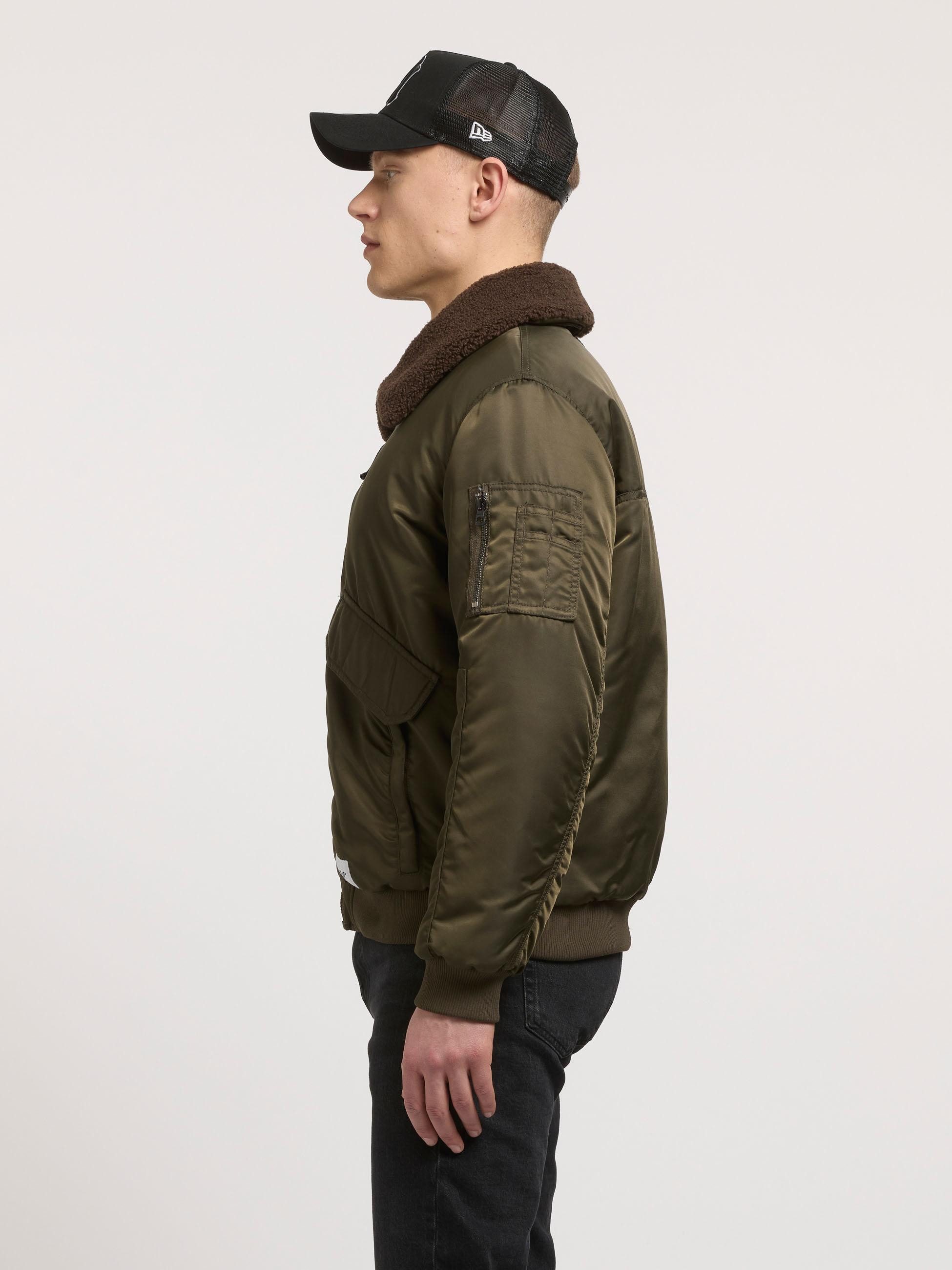 khujo Bomberjacke Ground Weite Herren Winterjacke mit abnehmbarem Kunstpelz-Besatz