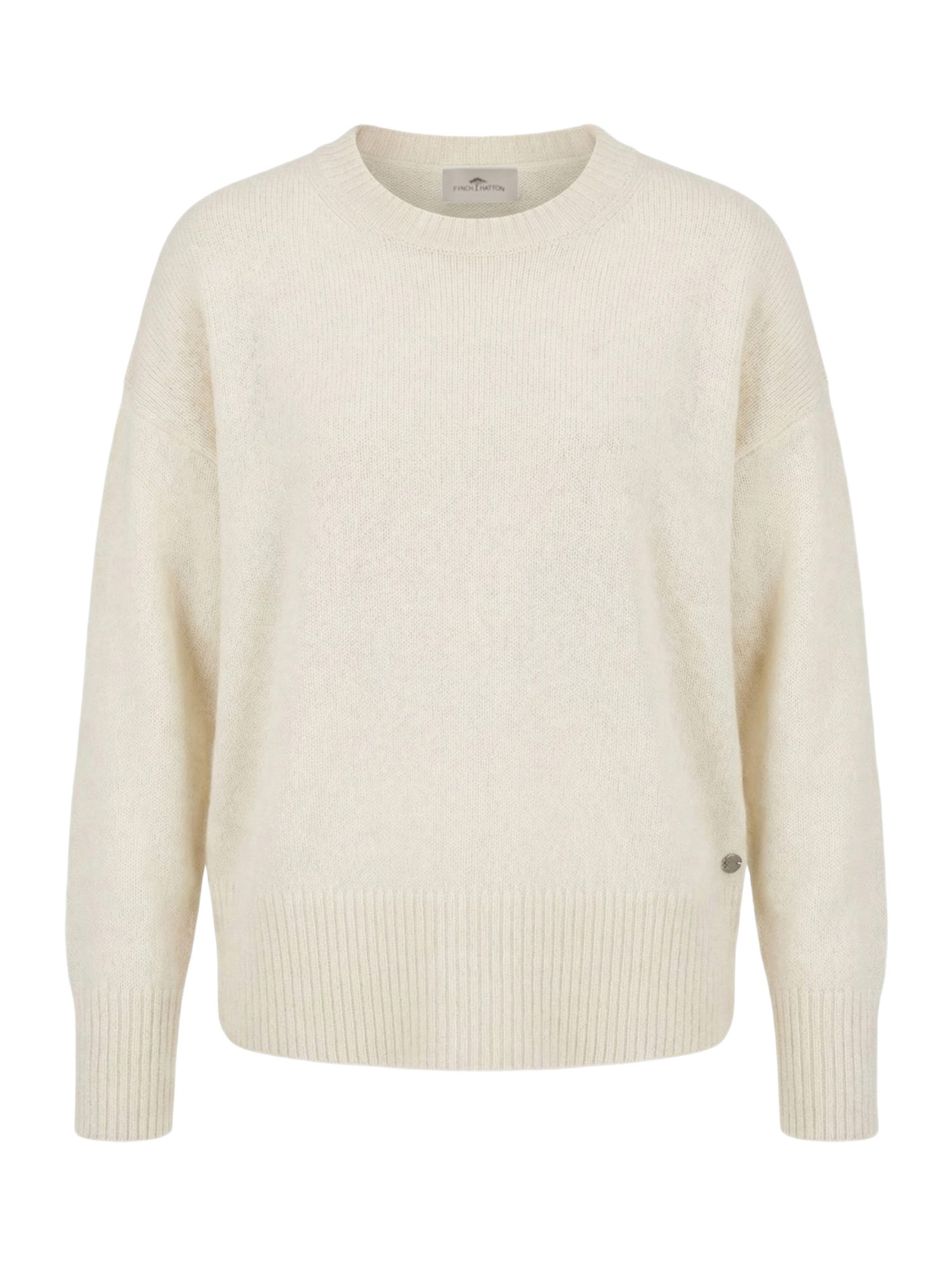 FYNCH-HATTON Strickpullover weiß,Casual,Wolle,Unifarben,Rundhals,Langarm,Casual Fit