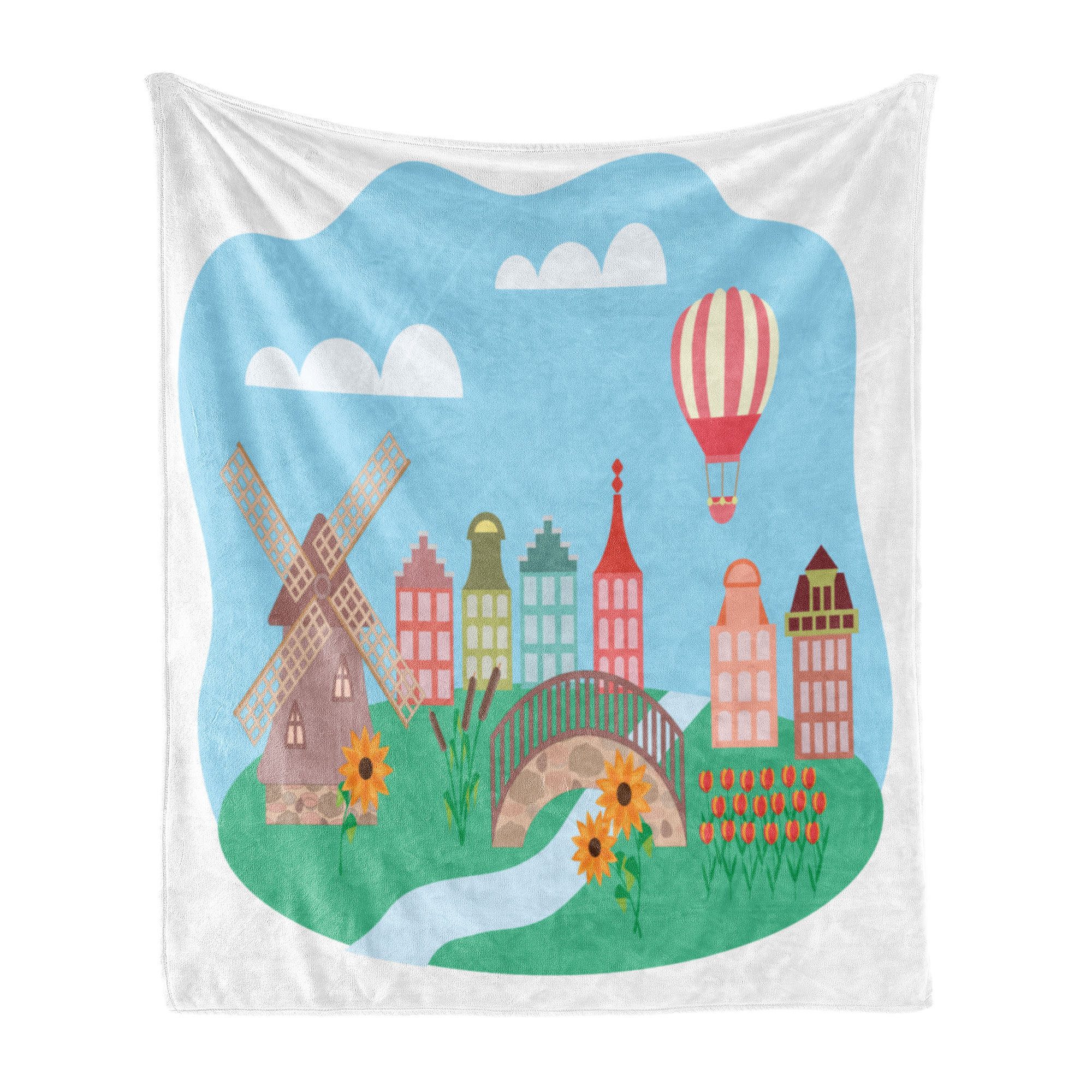 Wohndecke Gemütlicher Plüsch für den Innen- und Außenbereich, Abakuhaus, Amsterdam Windmill ländliche Region