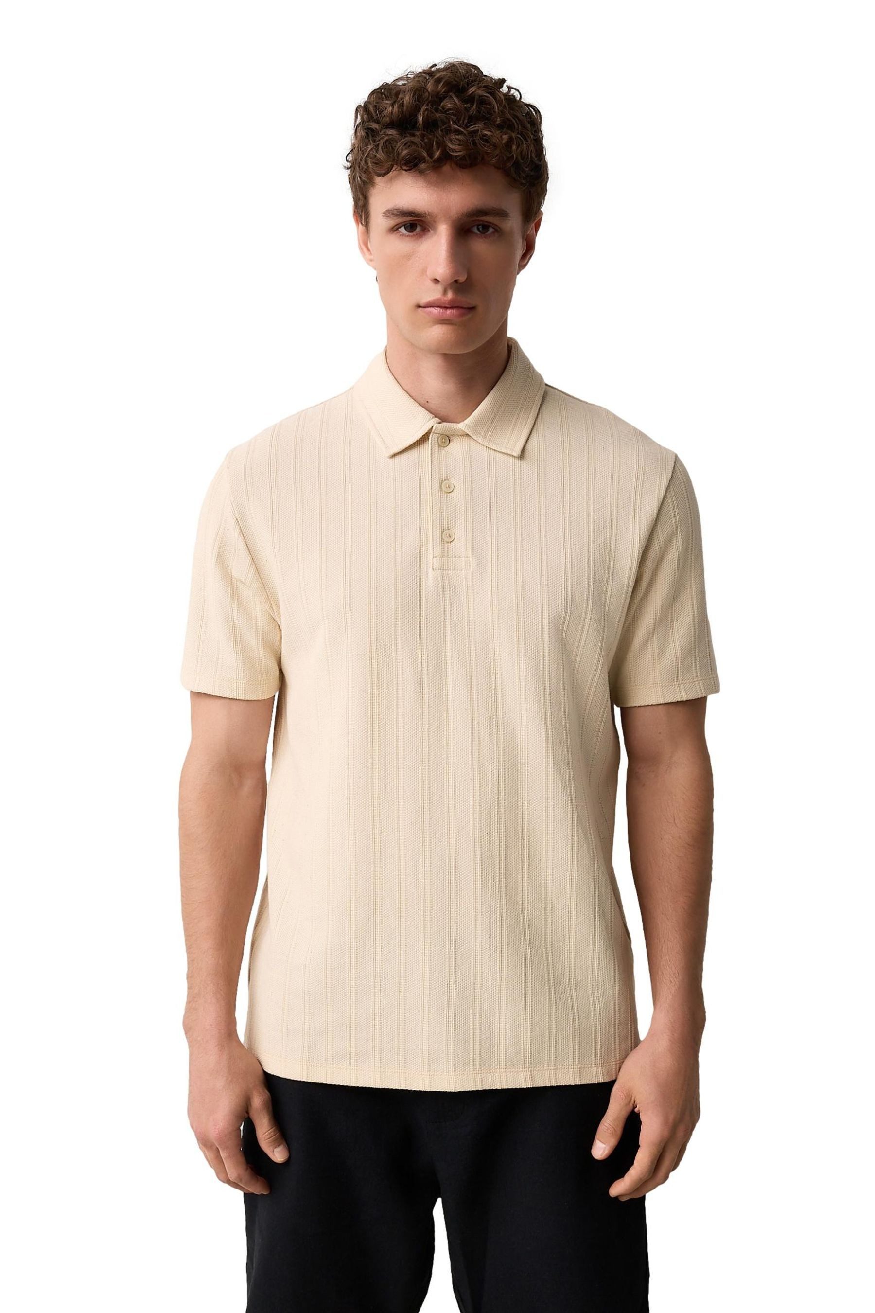 Next Poloshirt Strukturiertes Polo-Shirt mit RV-Kragen günstig online kaufen