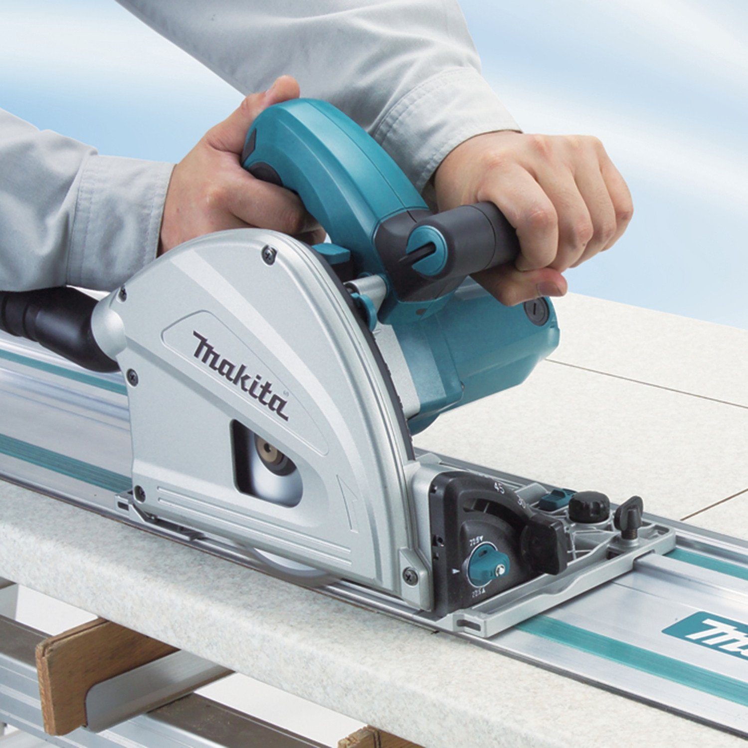 Makita Tauchsäge SP6000 Elektro-Tauchsäge, 1300 Watt, Handkreissäge blau/schwarz