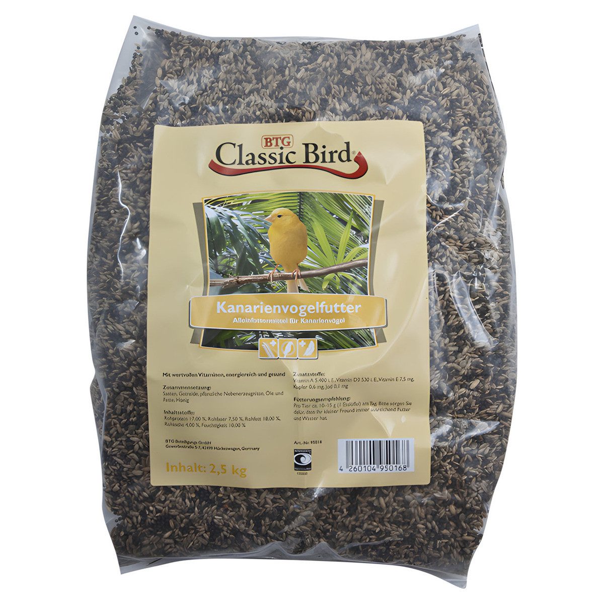 Classic Bird Kanarienfutter 2,5 kg - 4 Stück, Trockenfutter für: Vogel